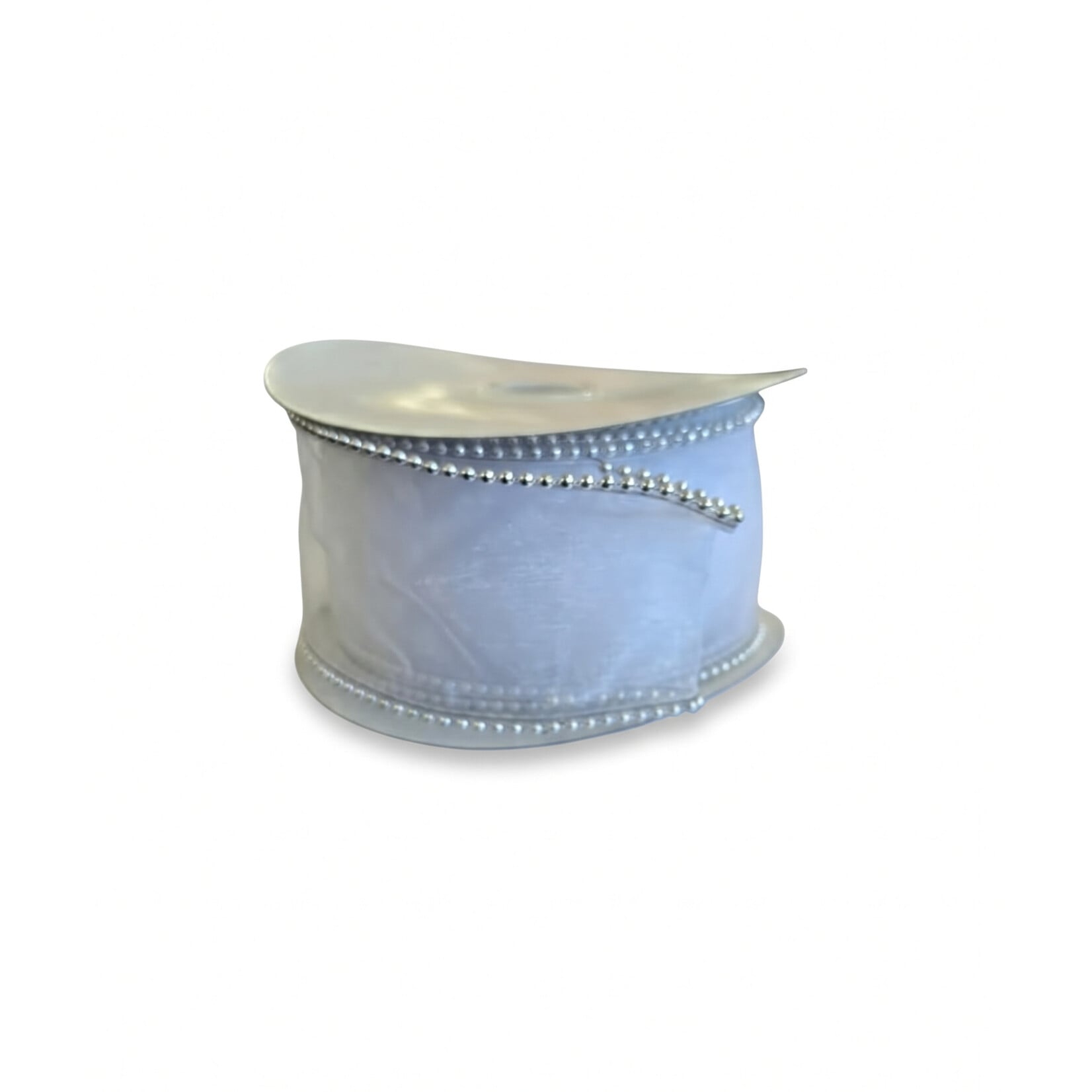 2.5" × 10 Yard Pearled Wired Organza Ribbon – Elegant Trim for Holiday Decor, Bows & Gift Wrapping