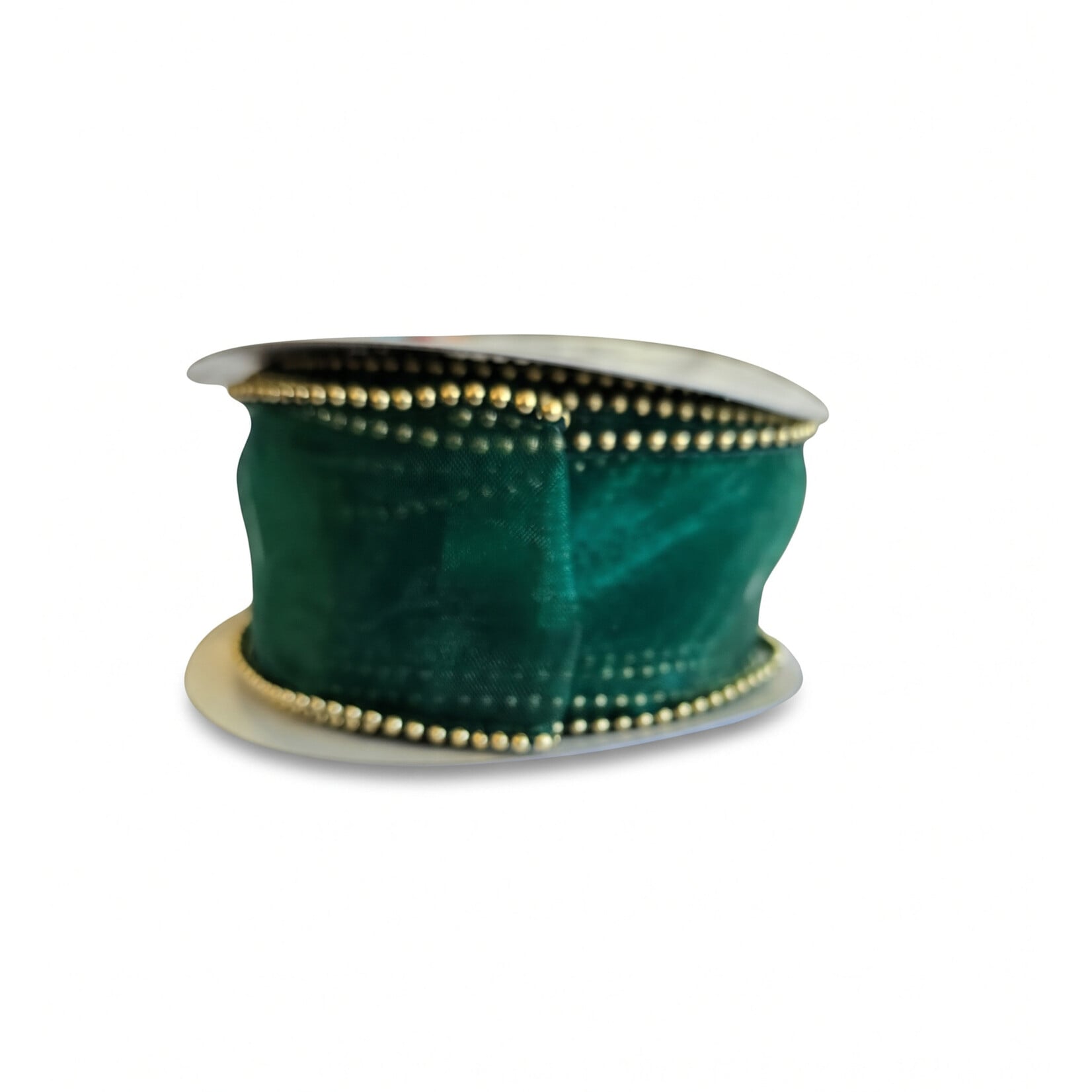 2.5" × 10 Yard Pearled Wired Organza Ribbon – Elegant Trim for Holiday Decor, Bows & Gift Wrapping