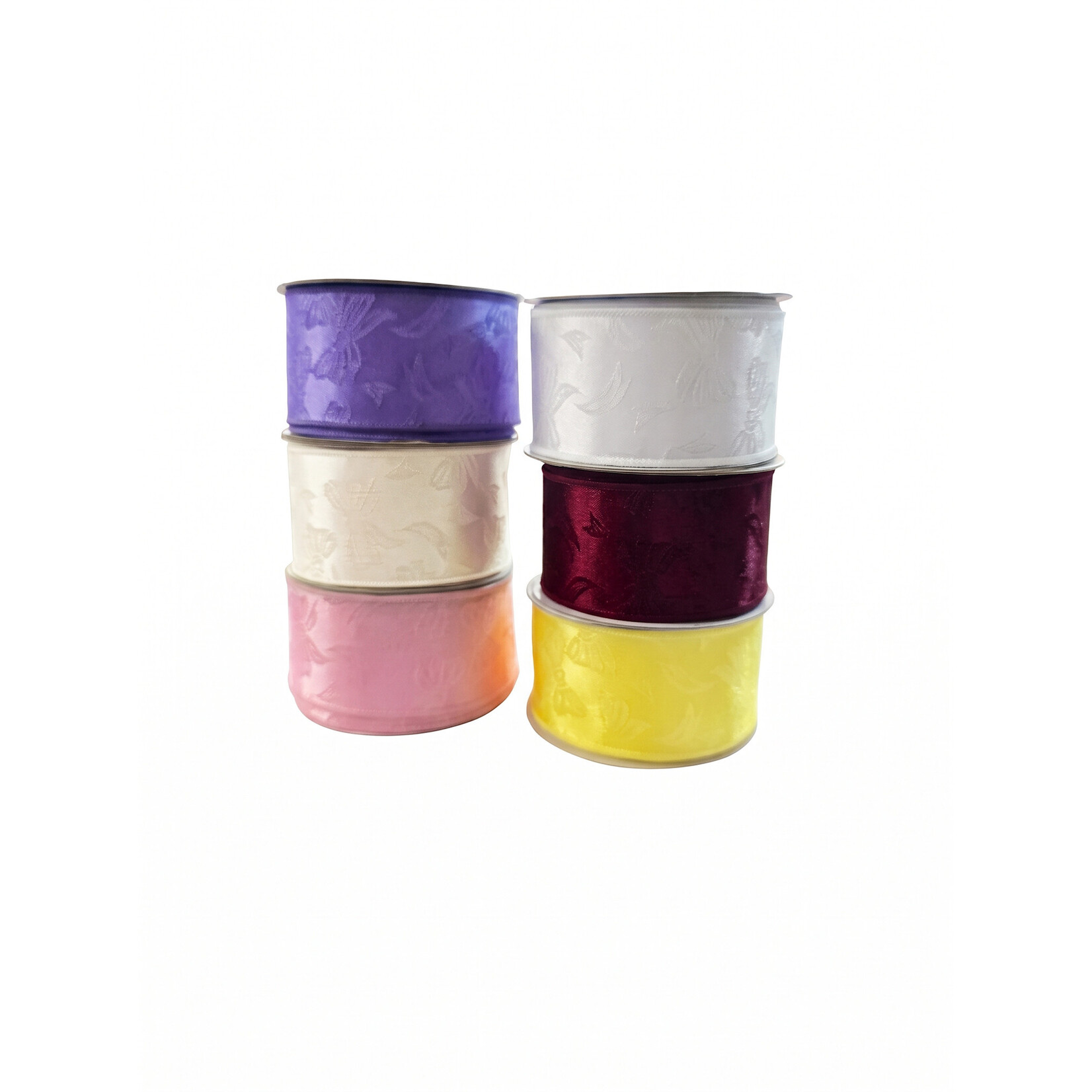 Premium Stamped Wired Satin Ribbon, 2"x10 Yards –Floral centerpieces, gift, pew bows, holiday decor, & event crafts