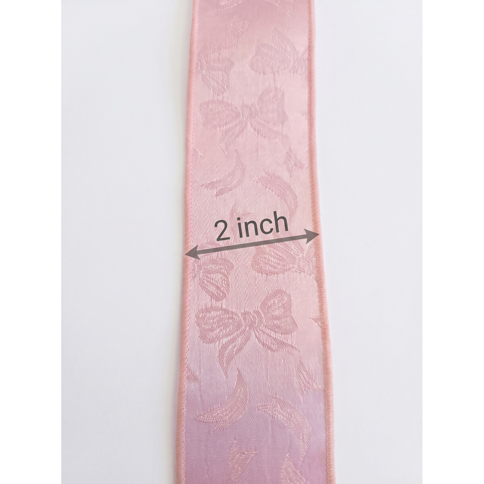Premium Stamped Wired Satin Ribbon, 2"x10 Yards –Floral centerpieces, gift, pew bows, holiday decor, & event crafts