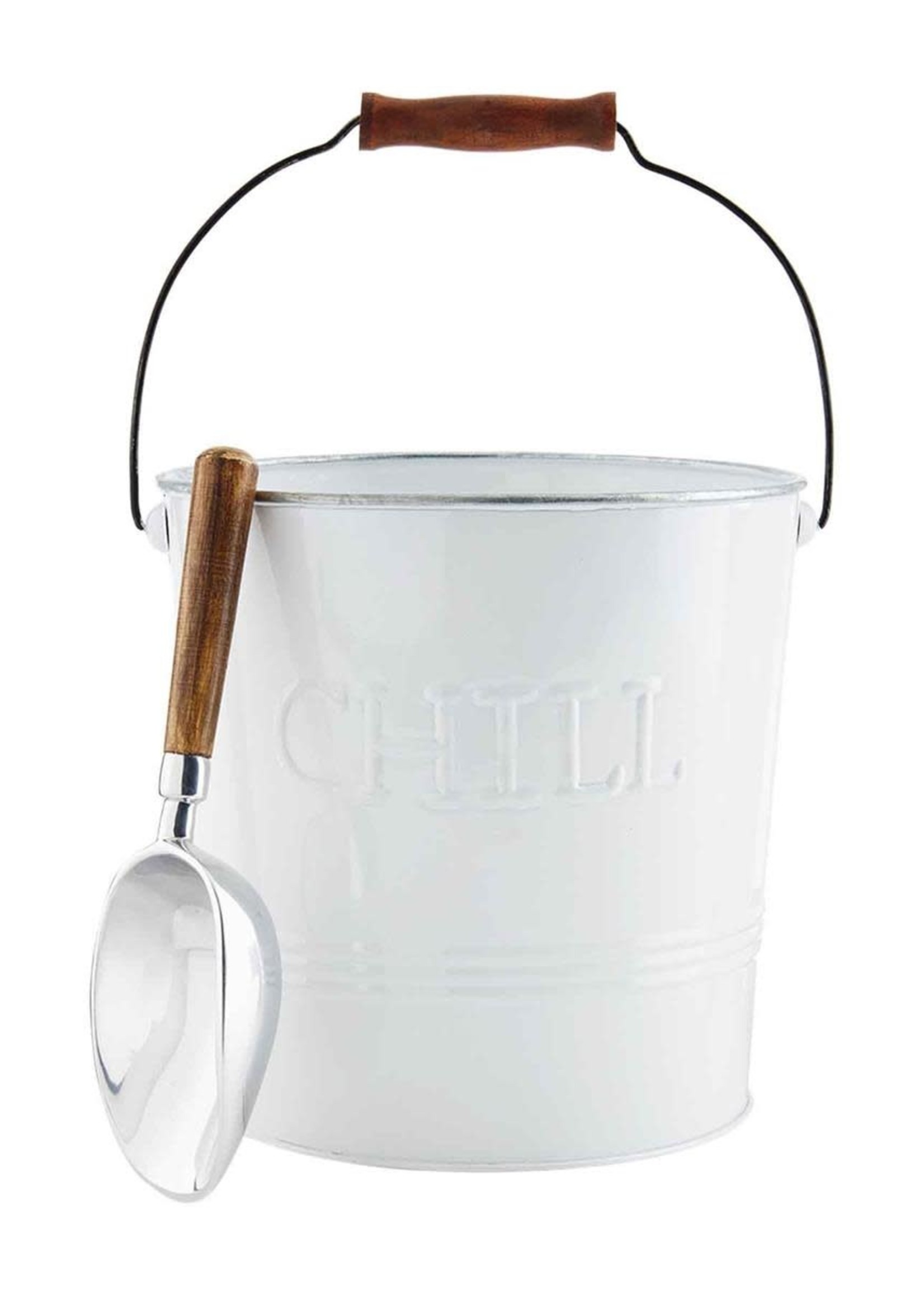 Mudpie White Enamel Tin Ice Bucket