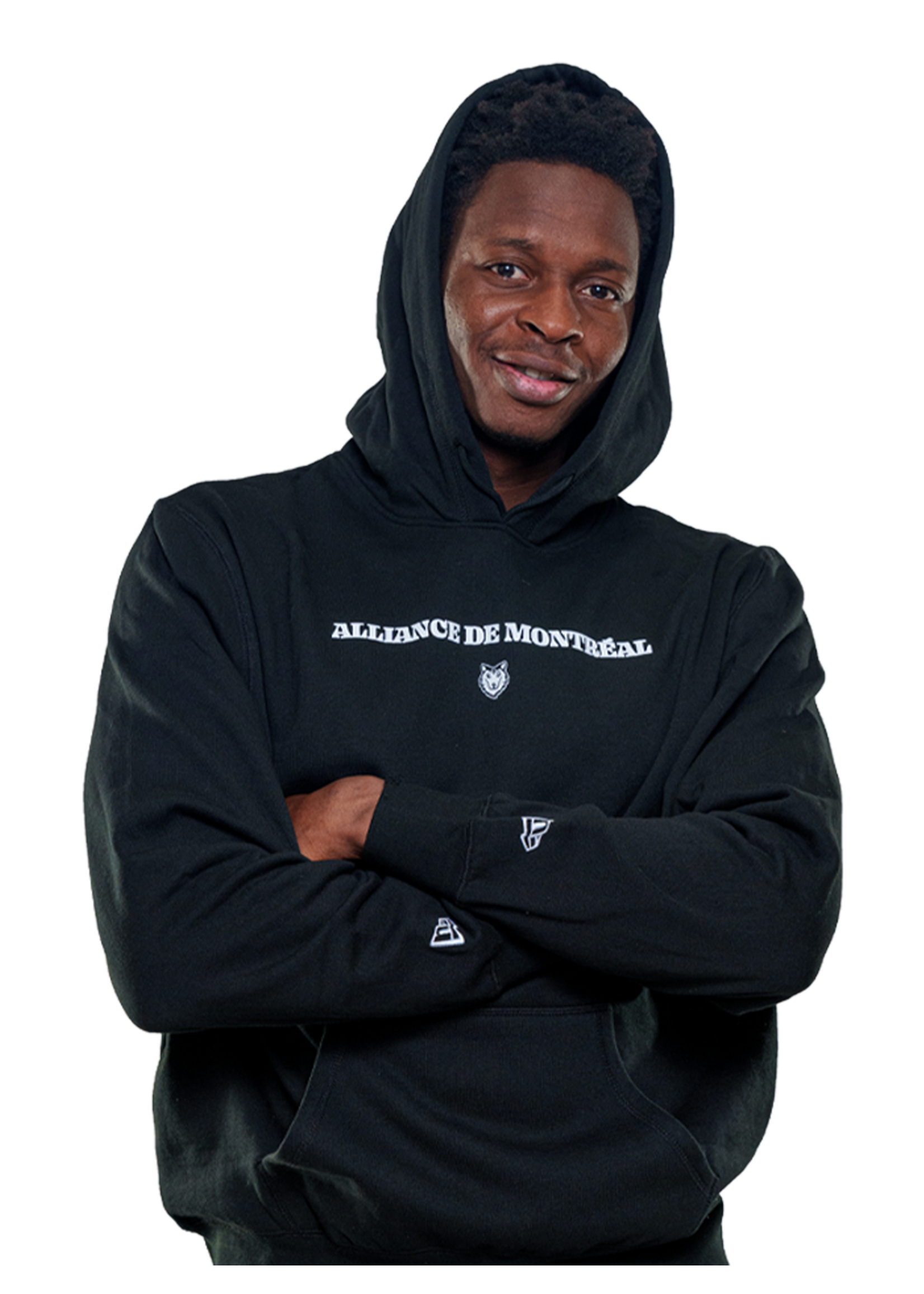 Coton ouaté à capuchon avec graphique « Deviens un Allié » de l'Alliance de Montréal - Noir