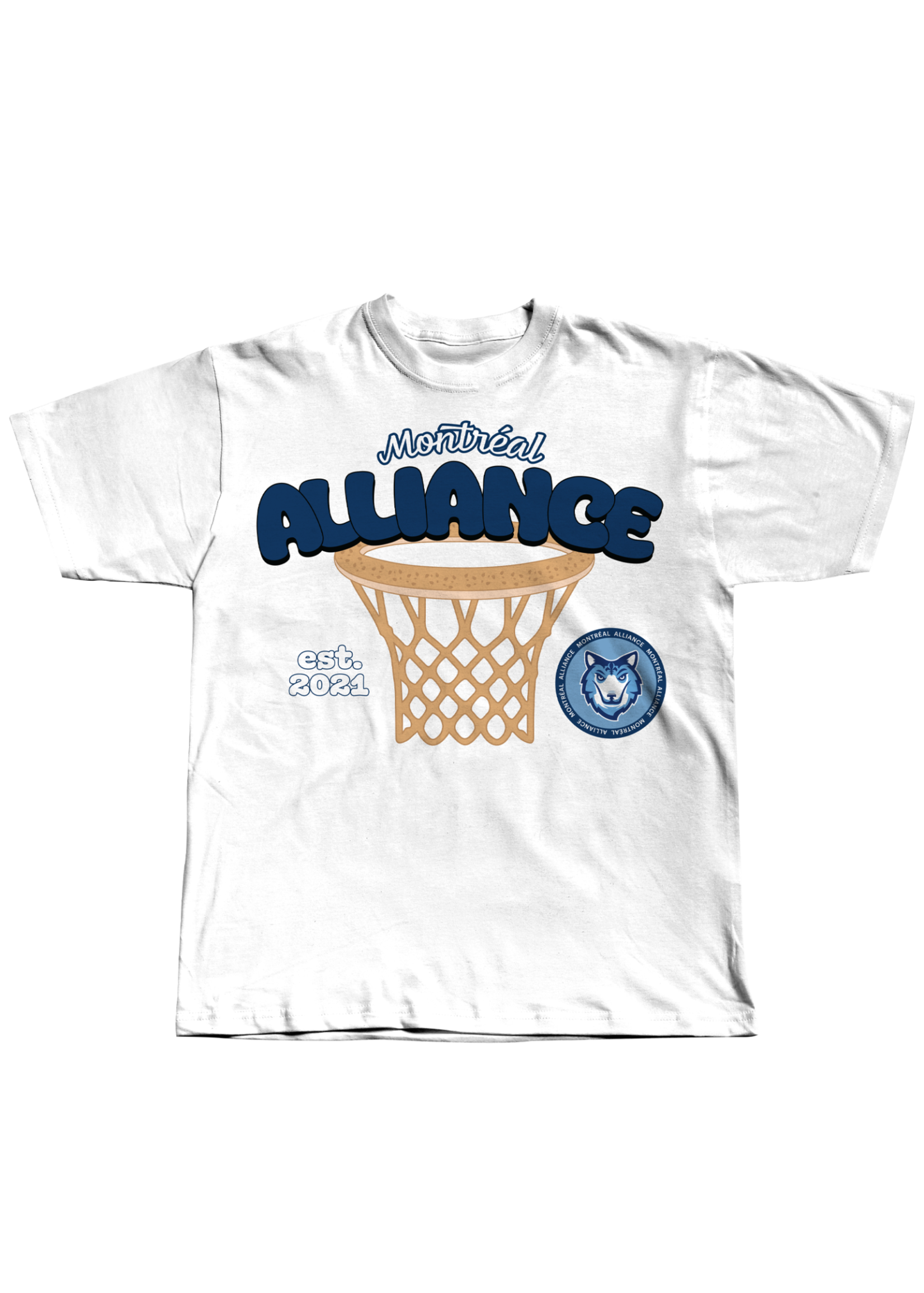T-shirt Bagel de l'Alliance de Montréal - Blanc