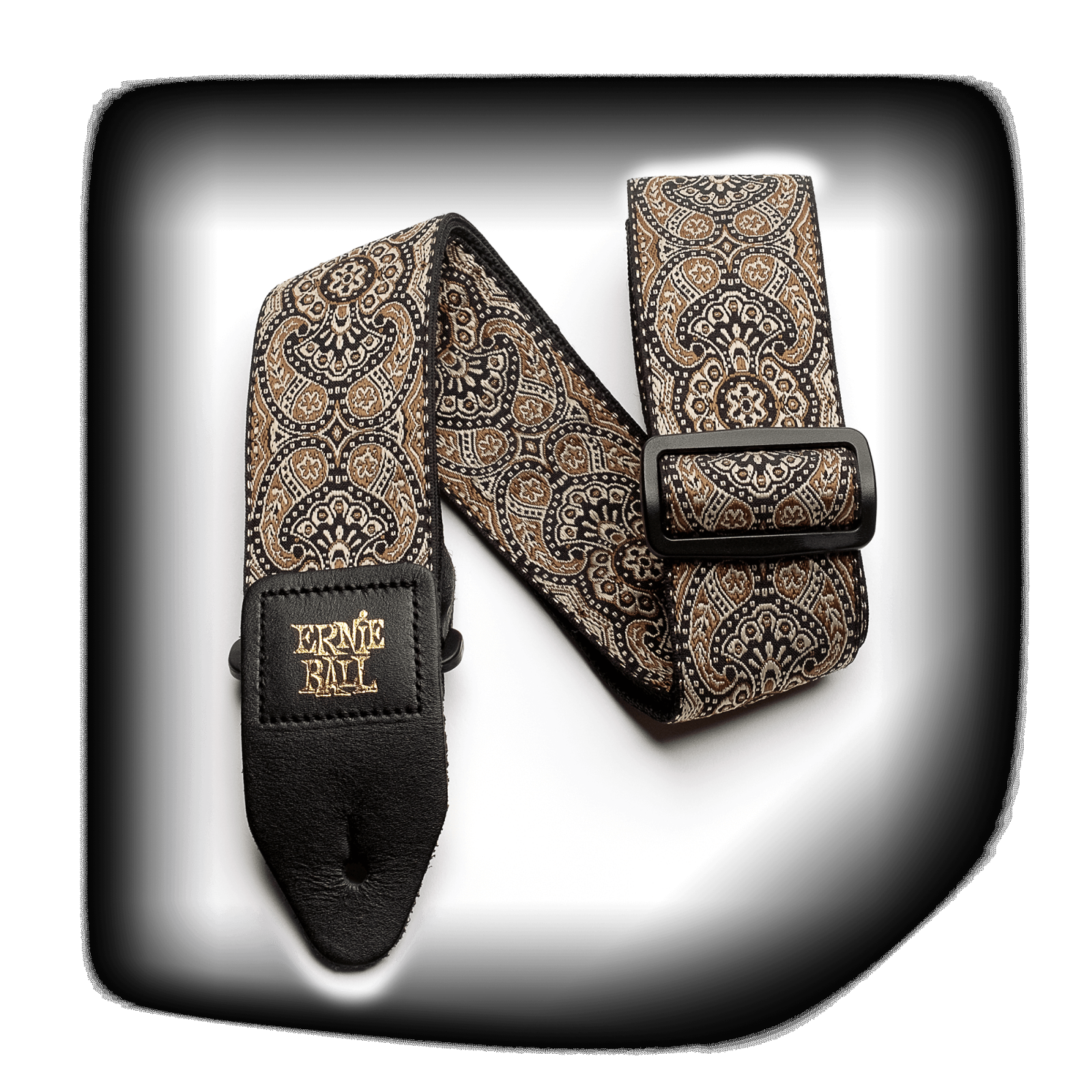 Ernie Ball P04163 Gold & Black Paisley Jacquard Strap