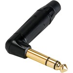 Amphenol Amphenol ACPS-TB-AU 1/4" TRS Right Angle Phone Plug Connector Black with Gold Contacts