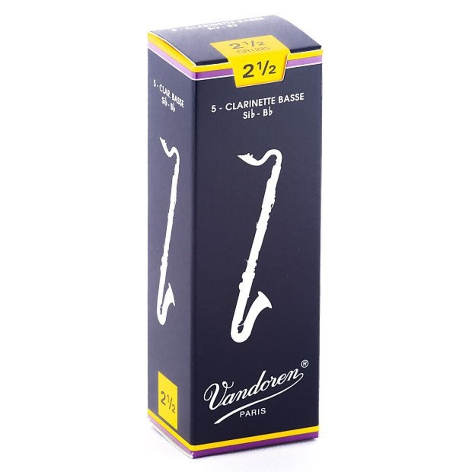 Vandoren CR1225 Bass Clarinet Reeds 2-1/2 Pack of 5