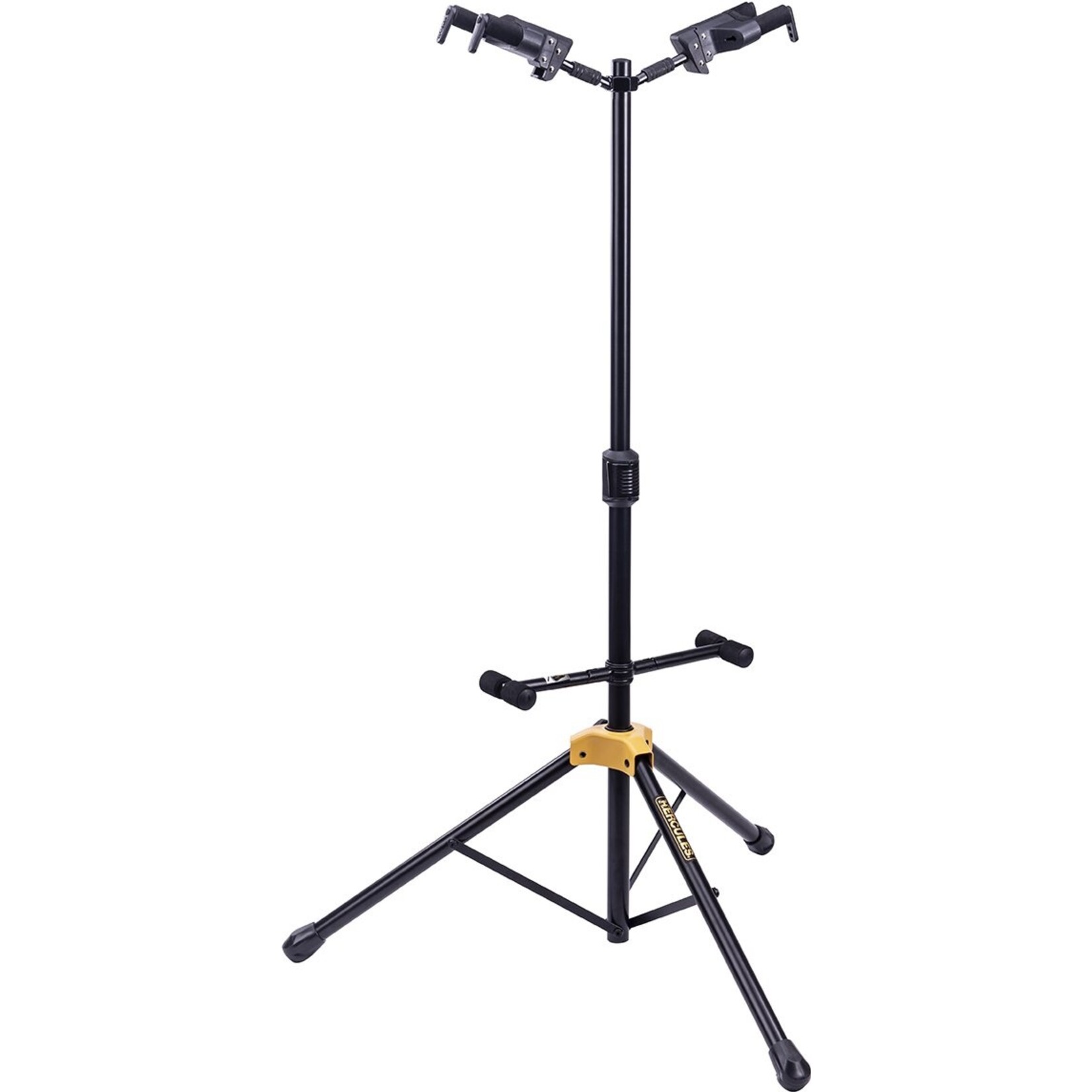 Hercules GS422BPLUS PLUS Series Universal AutoGrip Double Guitar Stand with Foldable Backrest
