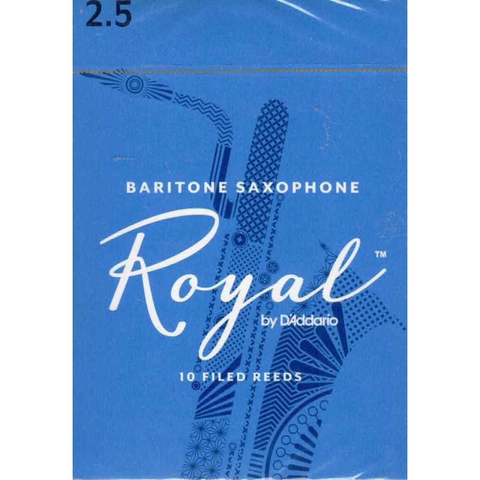 Royal by D'Addario RLB1025 Baritone Saxophone Reeds Box Of 10 (Strength 2.5)