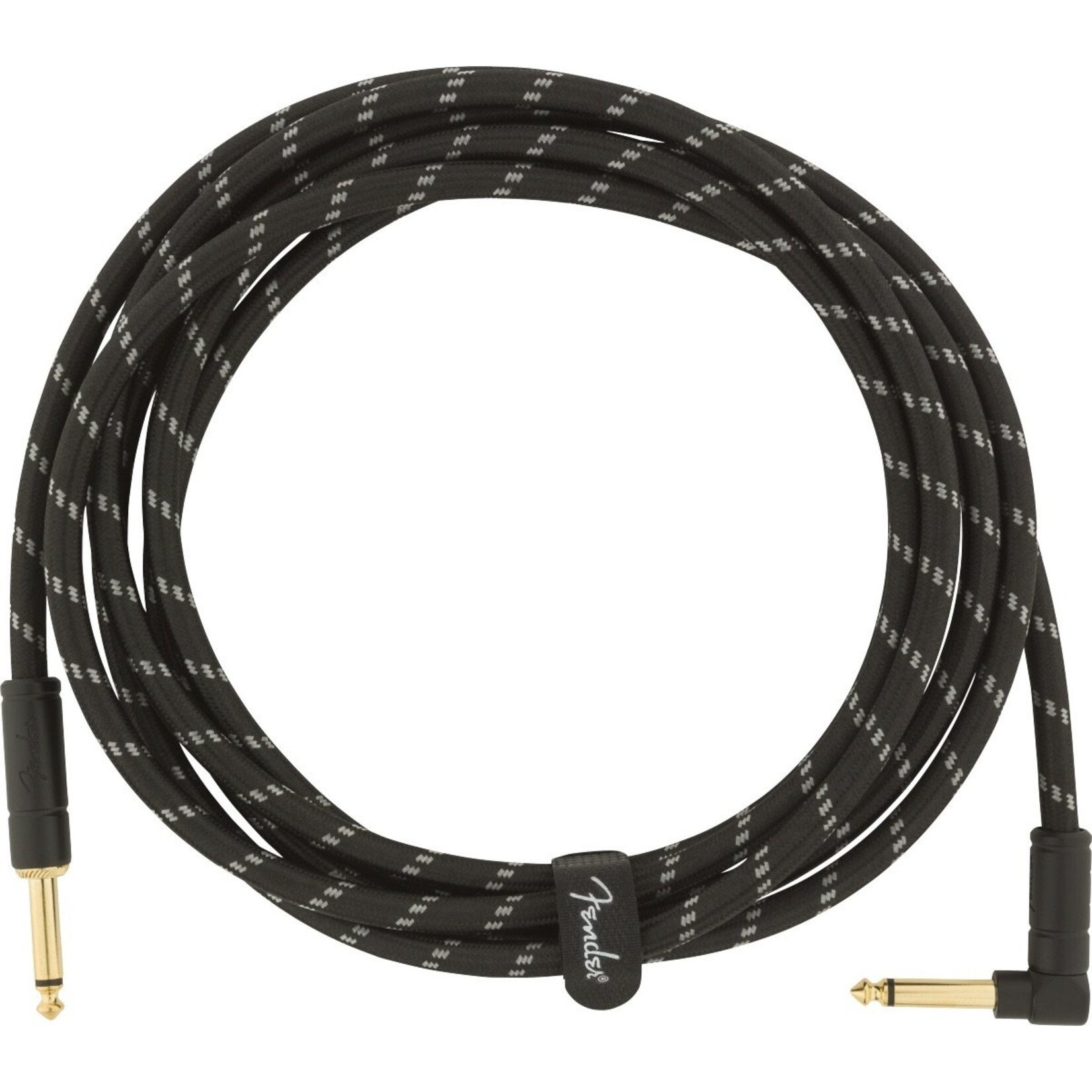 Fender Deluxe Series 10' Straight/Angle Instrument Cable-Black Tweed