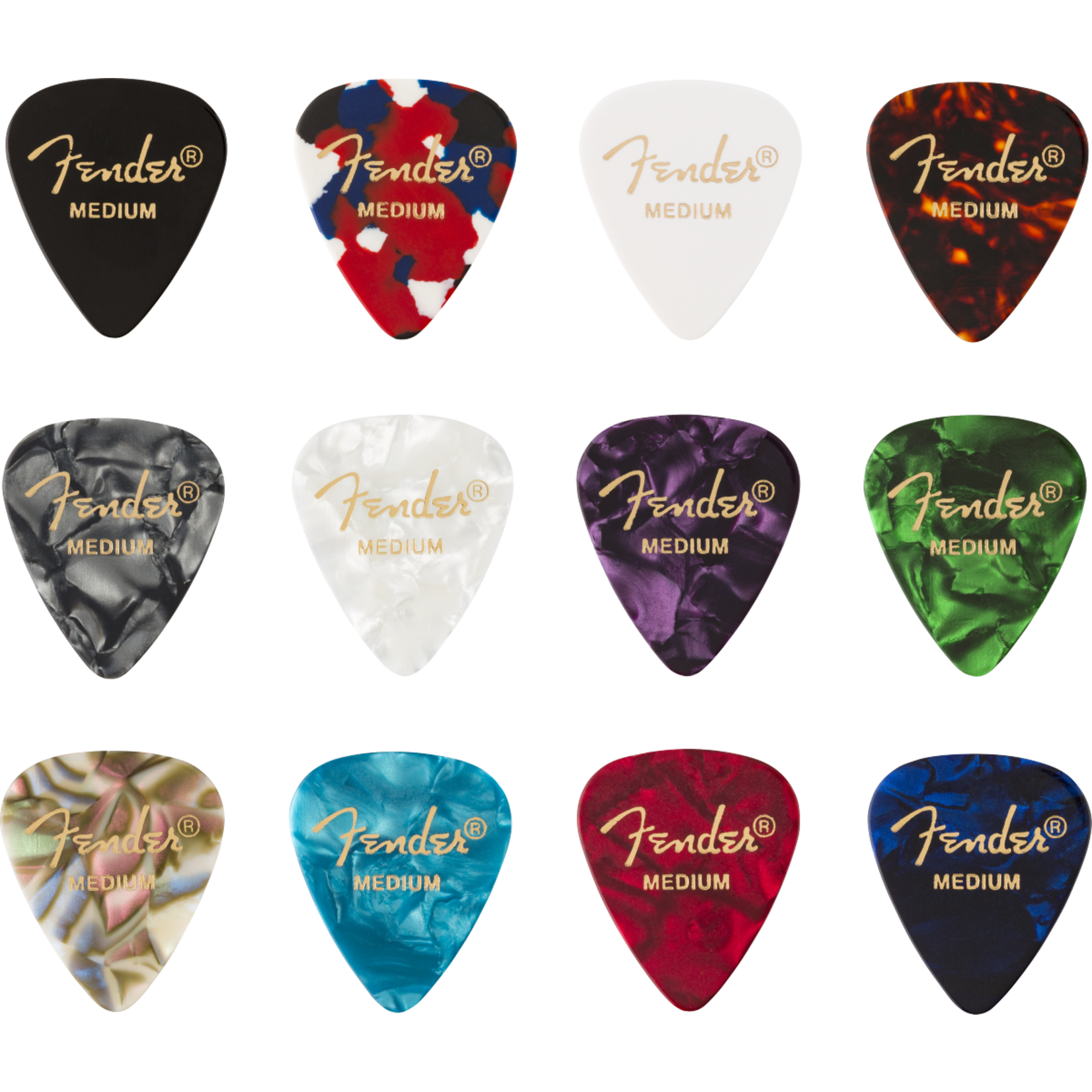 Fender Medium Premium Celluloid Picks 351 Shape - Purple