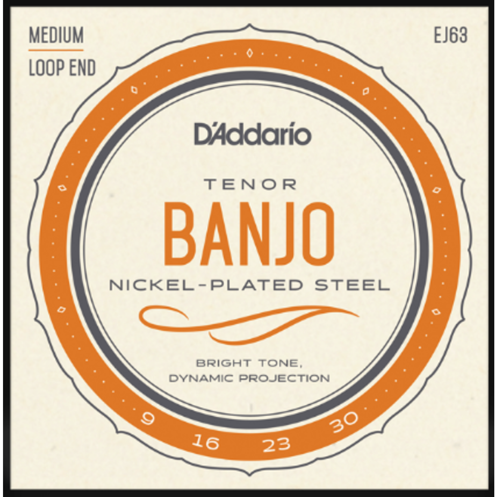 D'Addario EJ63 Medium Loop End Tenor Banjo Strings 9-30