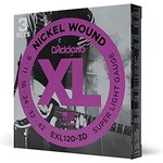 D'Addario D'Addario EXL120-3D Nickel Wound Electric Guitar Strings, Super Light, 09-42, 3 Sets