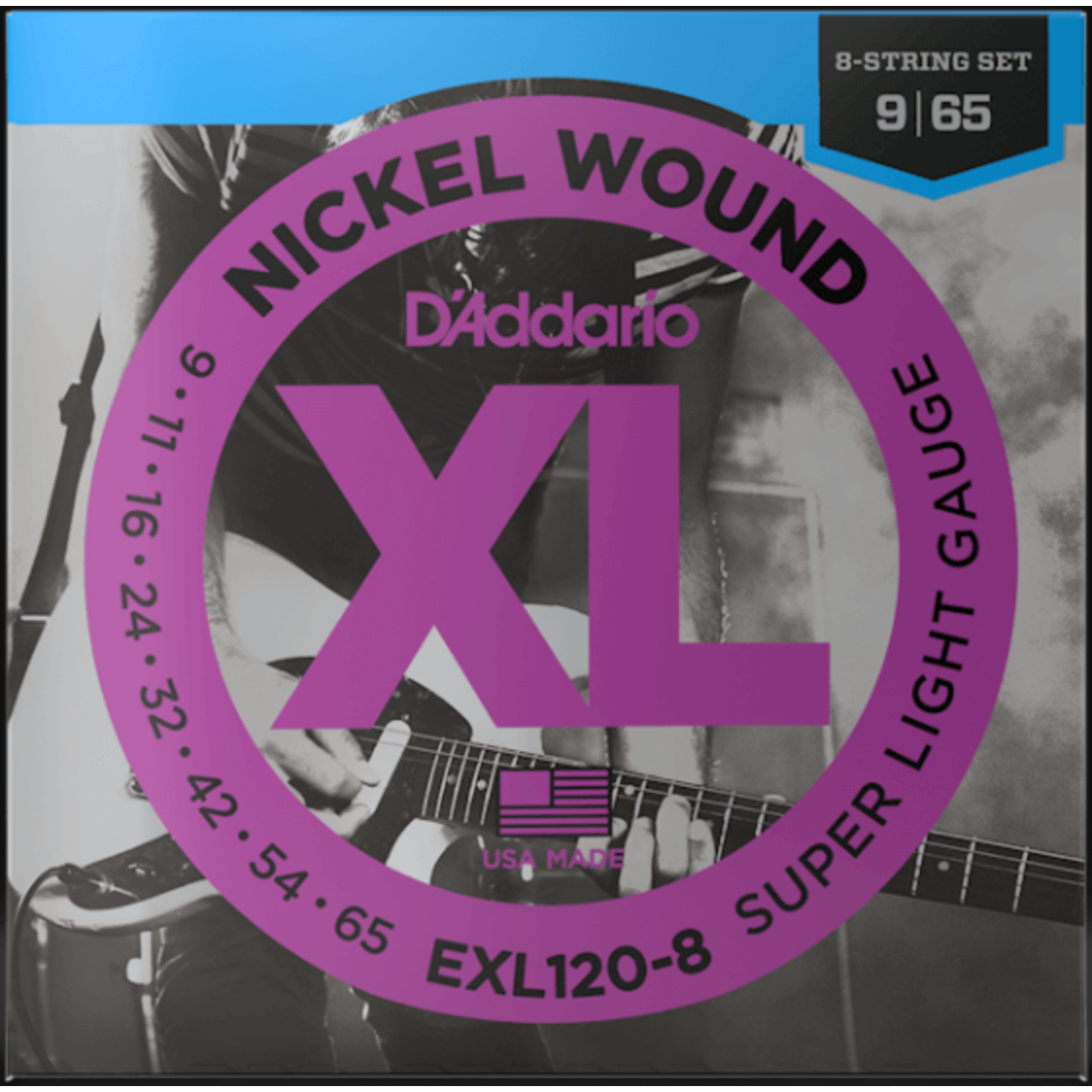 D'Addario EXL120-8 Nickel Wound 8-String Super Light .009-.065