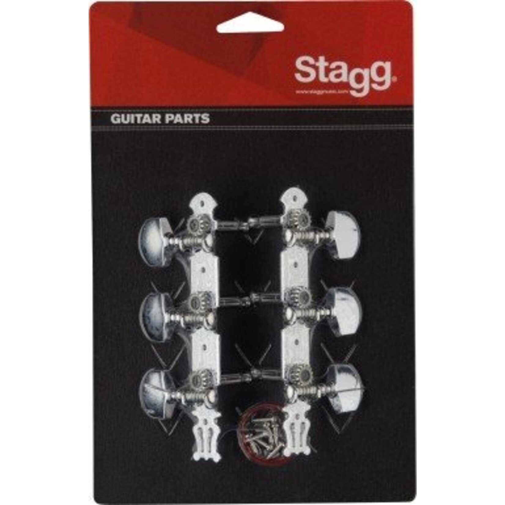 STAGG 3 On a Side Chrome Guitar Tuning Machines