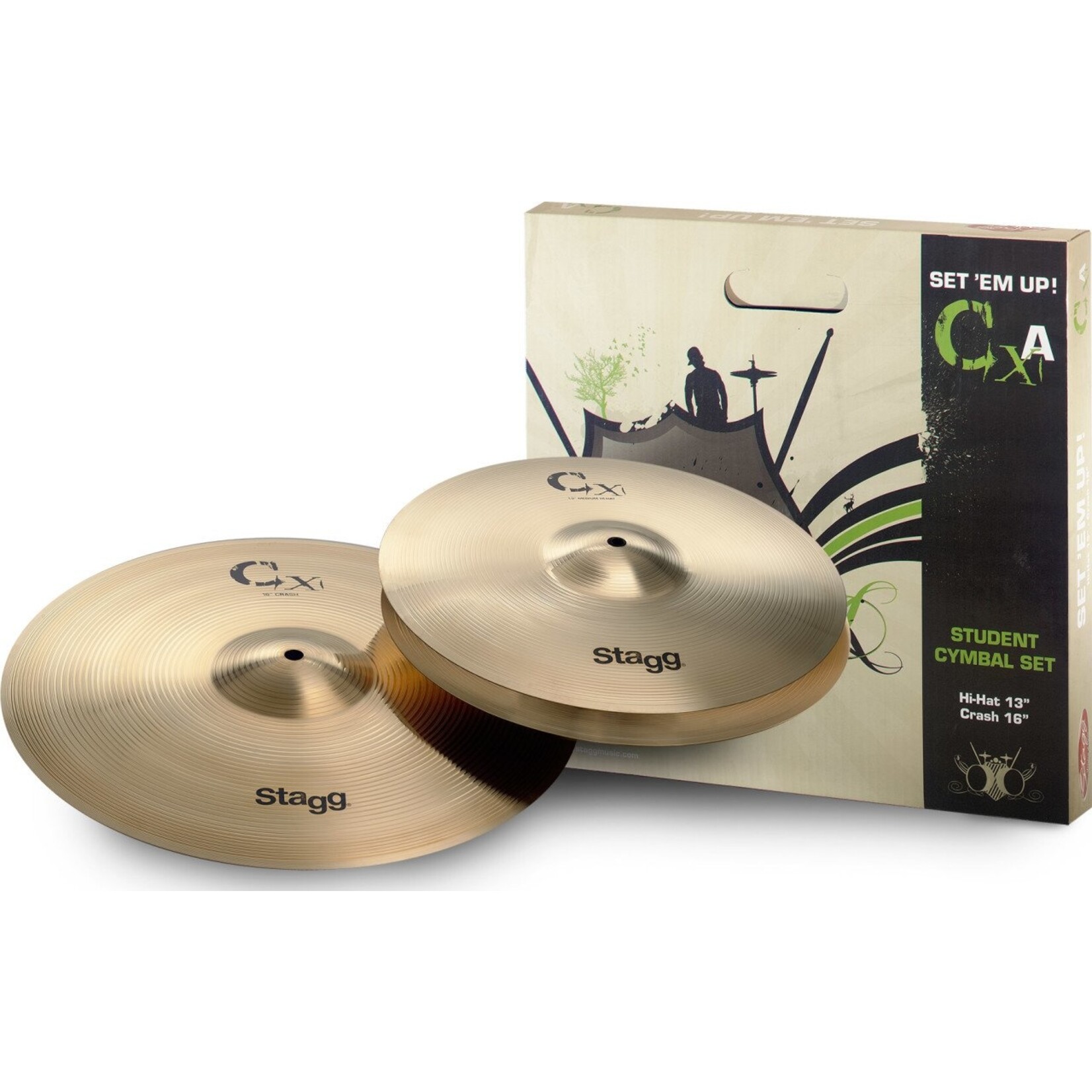 STAGG CXA  Cymbal Set-13" Hi-Hats & 16" Crash Cymbal Pack