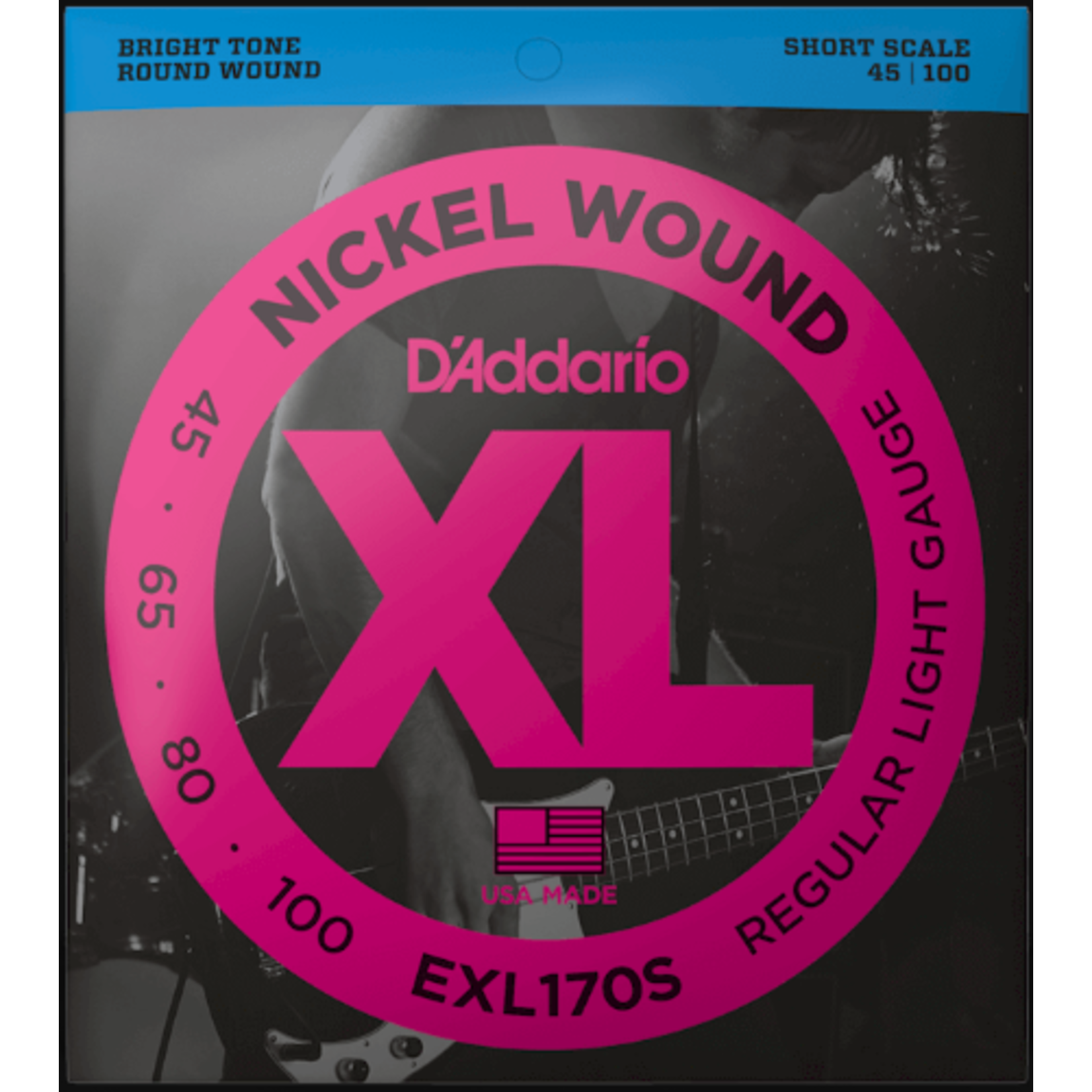 D'Addario EXL170S Short Scale 4 String Bass Guitar Strings  45-100