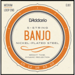 DADDARIO D'Addario EJ61 Medium Loop End Banjo 5-String Banjo Strings 10-23