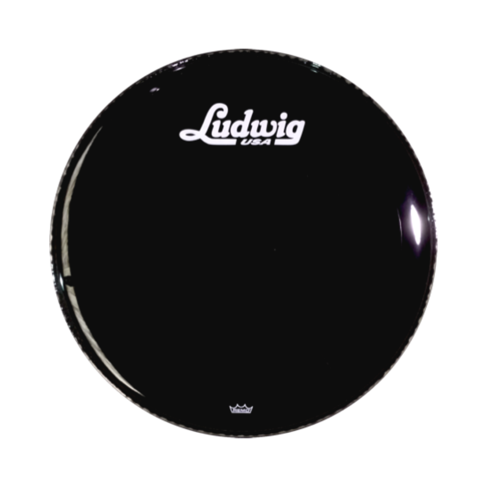 Ludwig LW1022P3ESV Bass Drum Logo Head Powerstroke 3 Script Logo - Ebony 22 inch