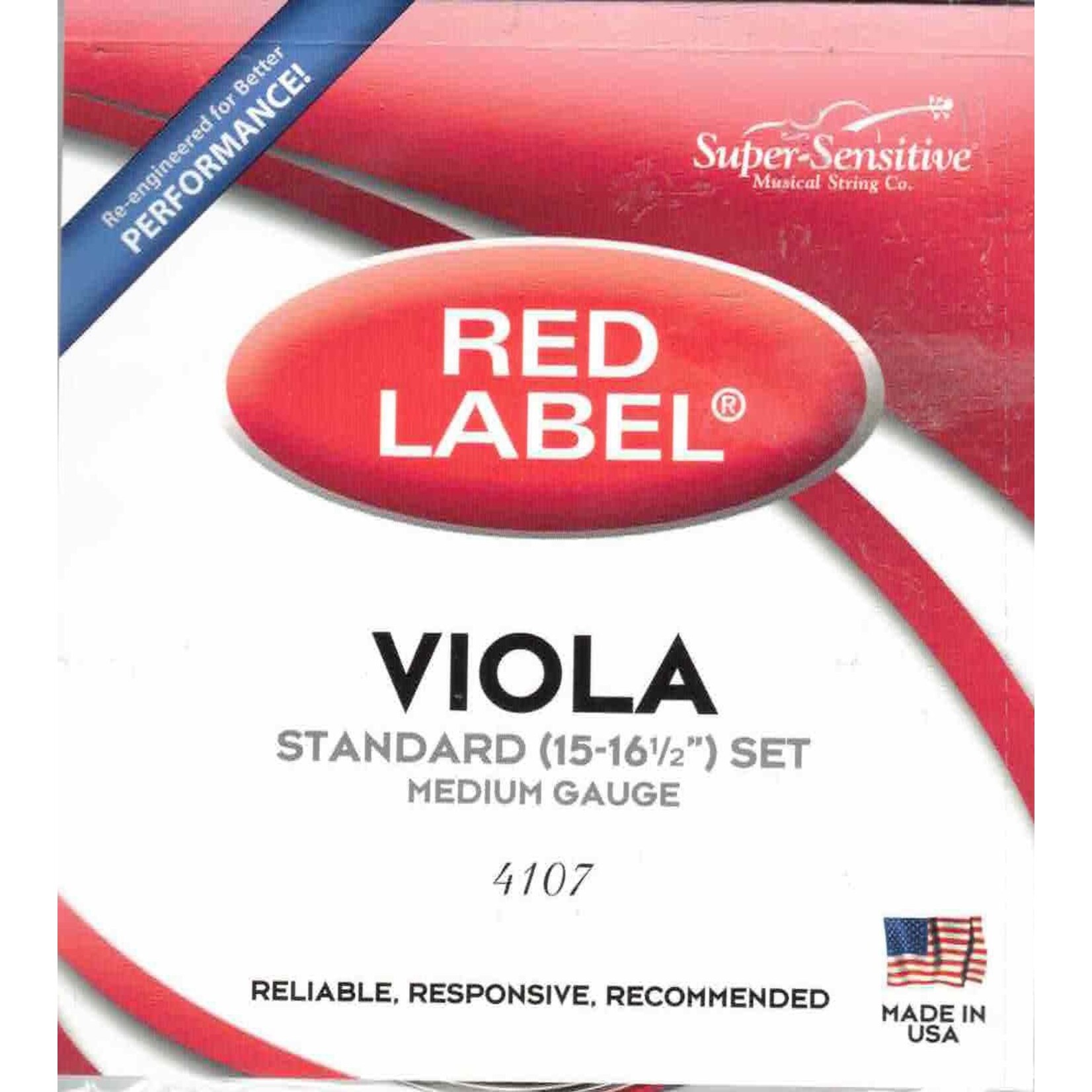 Super Sensitive Medium Tone Viola String Set, 4/4