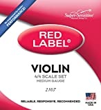 Super Sensitive Red Label Violin String Set, Medium Tone 4/4