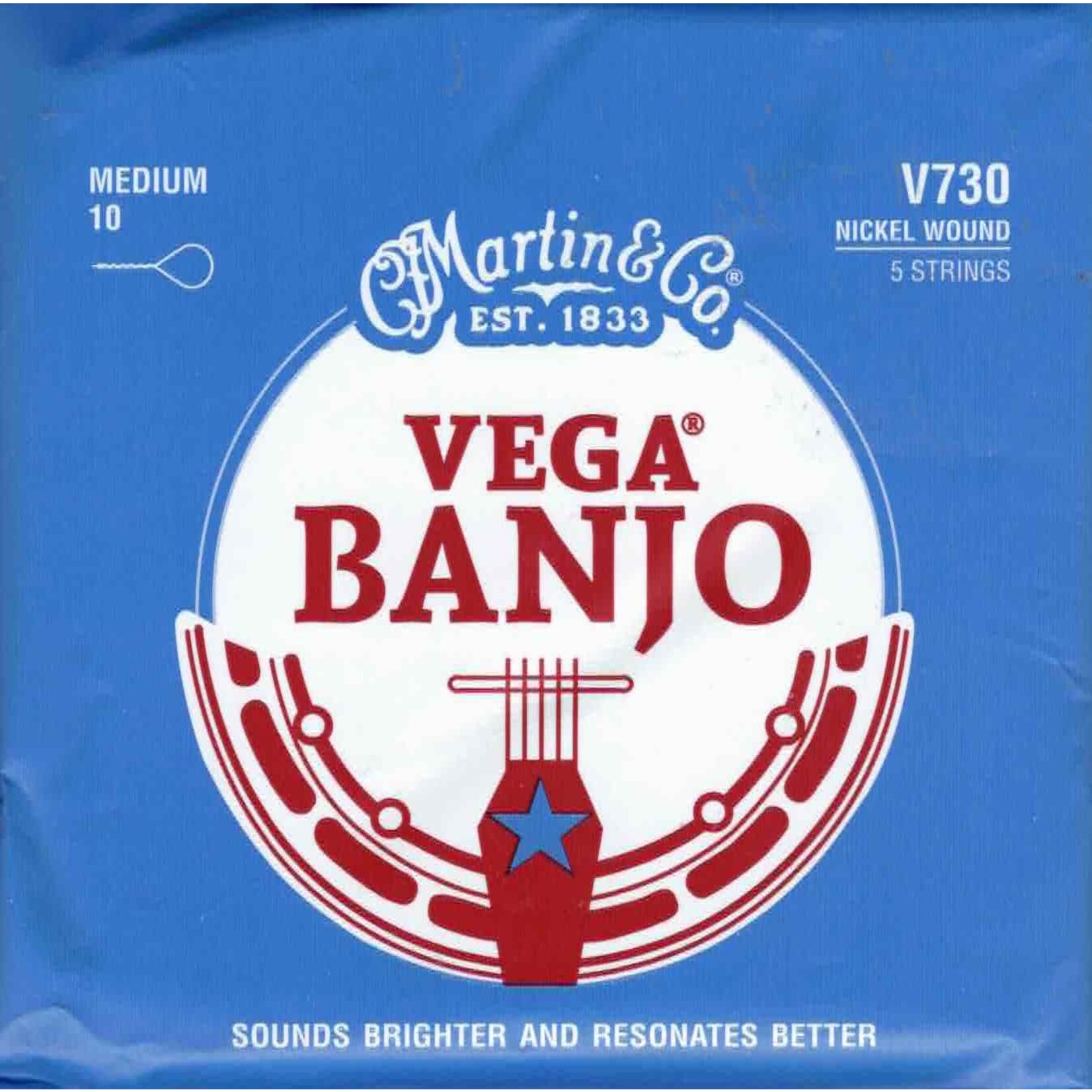 Martin V730 Vega 5-String Banjo Strings Loop End - Medium