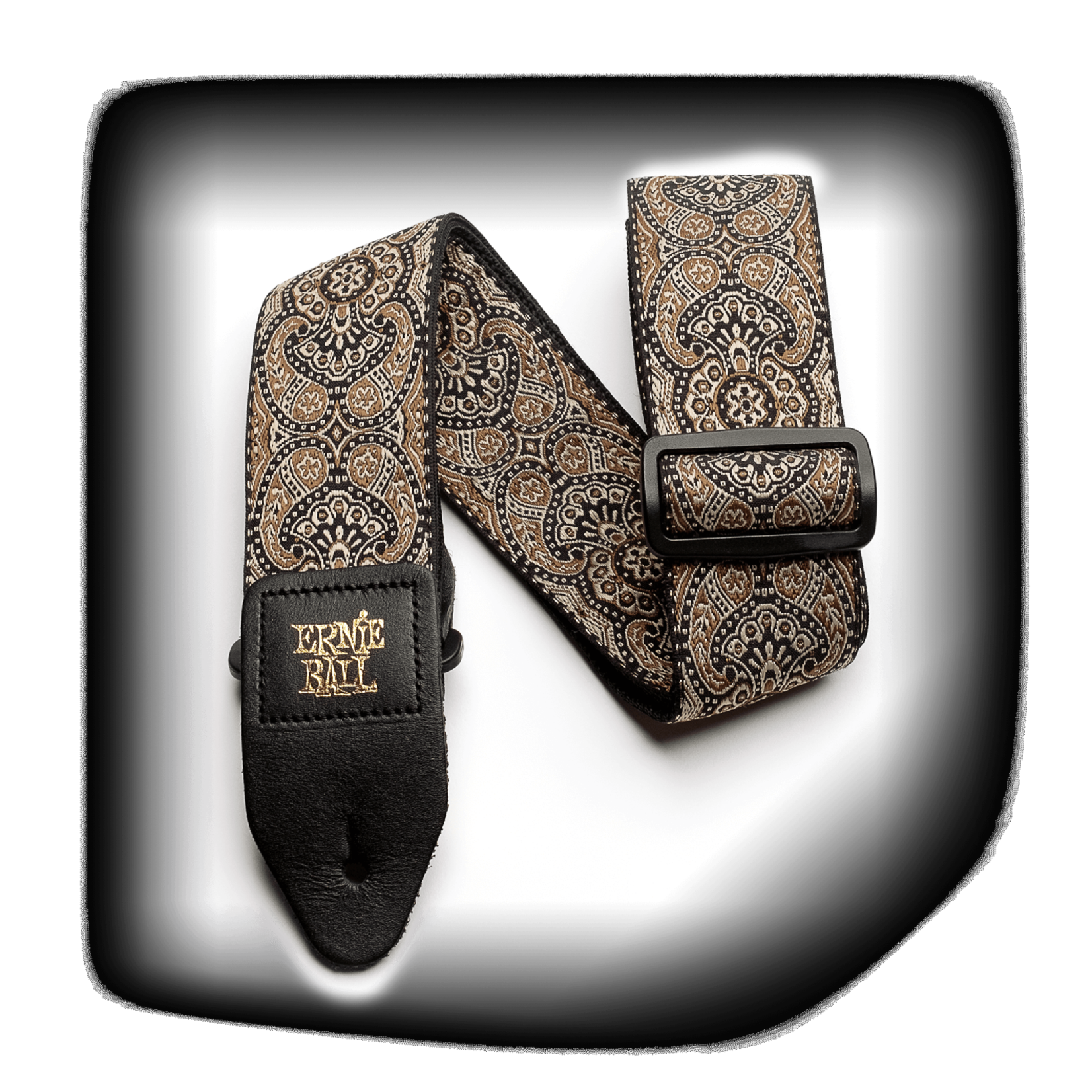 Ernie Ball P04163 Gold & Black Paisley Jacquard Strap