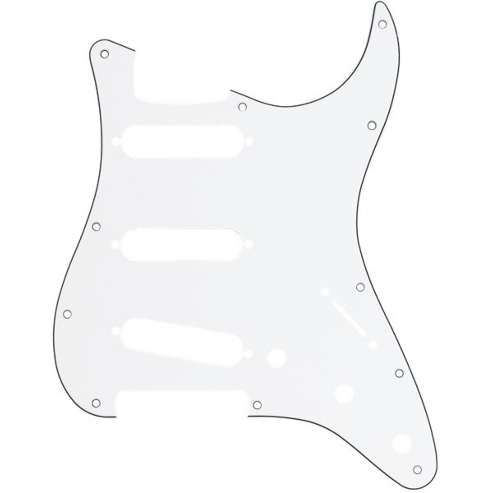 Fender 11 Hole Modern Style 4 Ply SSS Stratocaster Pickguard-White Pearl