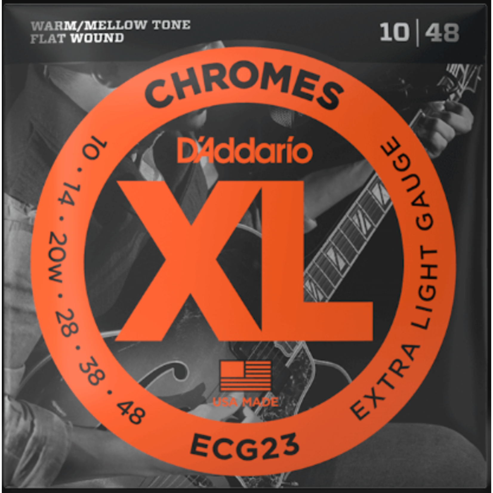 D'Addario ECG23 Chromes Flat Wound Extra Light 10-48