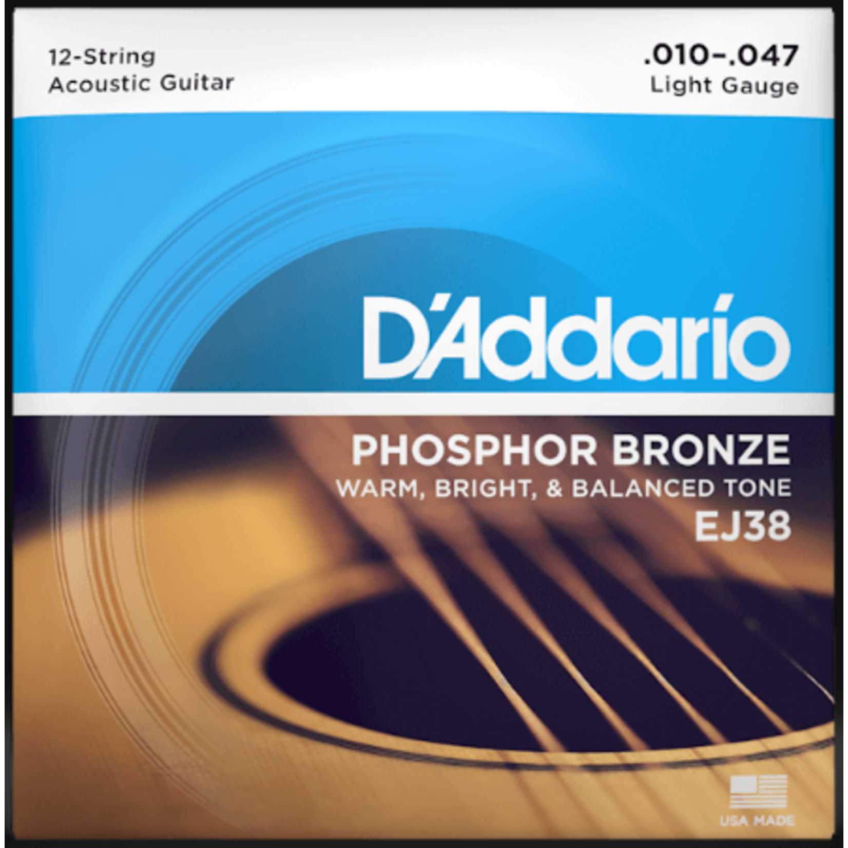 D'Addario EJ38 12-String Phosphor Bronze Light 10-47