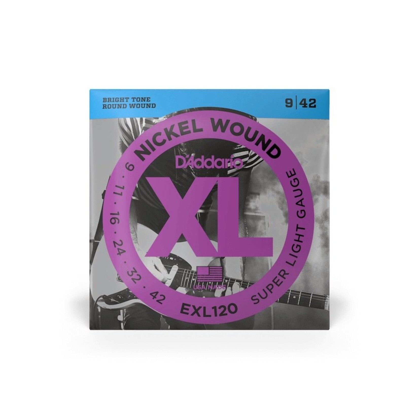 D'Addario EXL120 Super Light Nickel Wound Electric Guitar Strings .009-.042