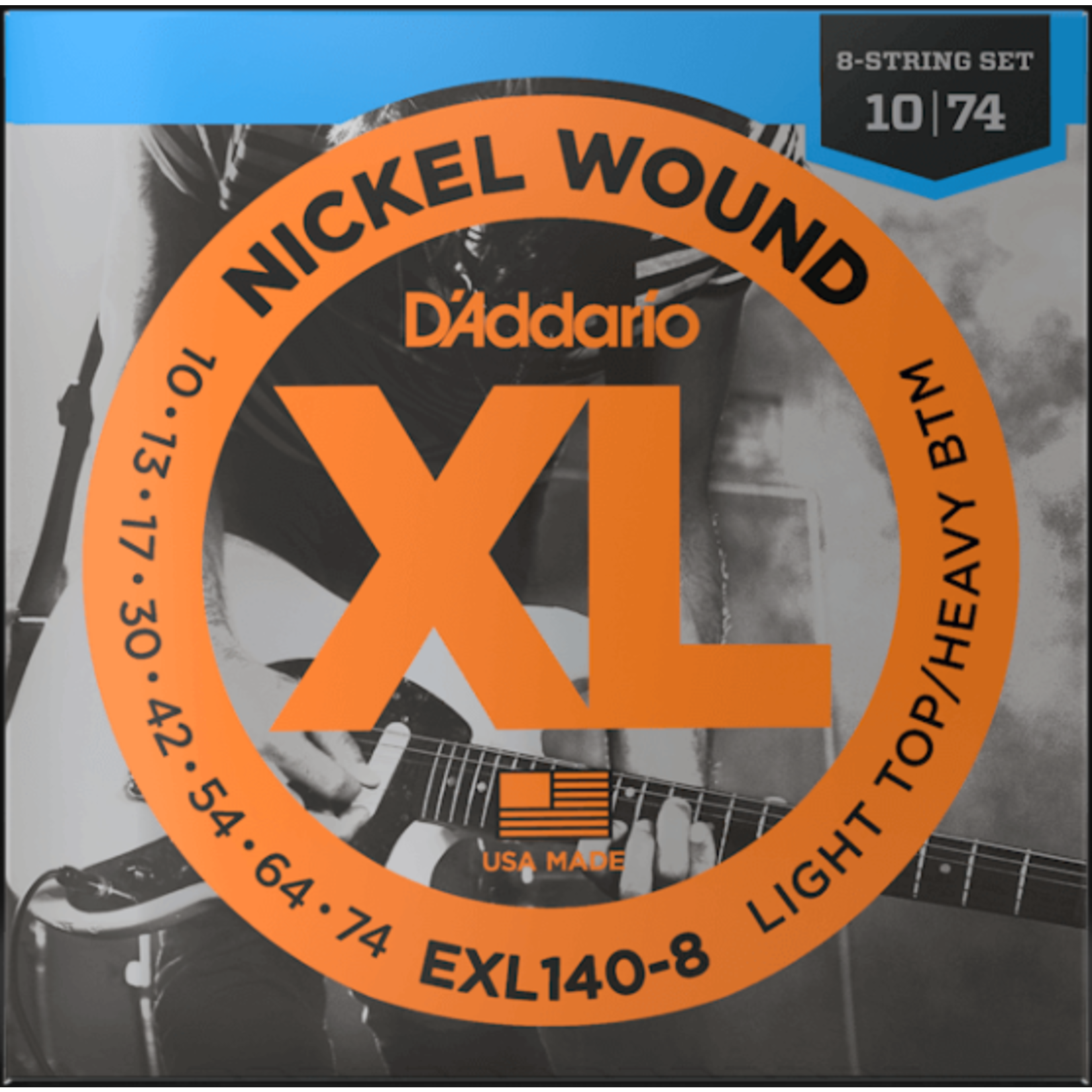 D'Addario EXL140-8 Light Top/Heavy Bottom Eight String Set 10-74