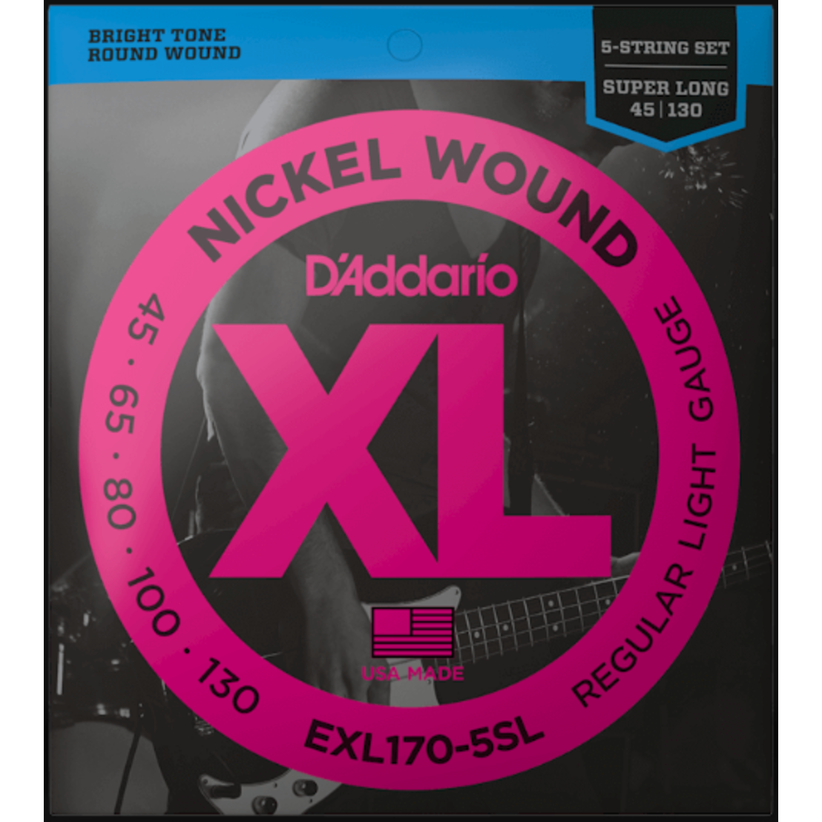 D'Addario EXL170-5SL Super Long Scale 5-String Bass Strings
