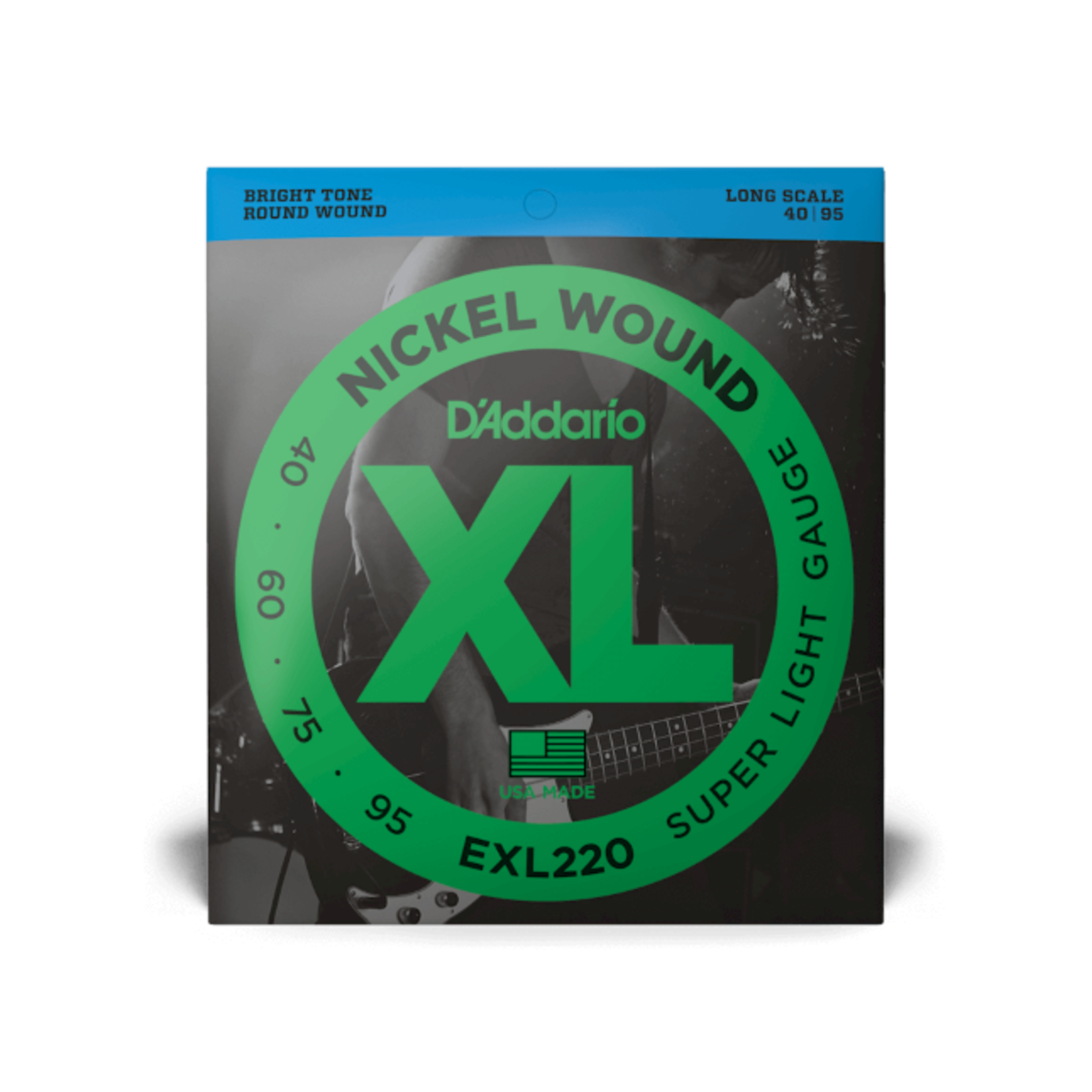 D'Addario EXL220 Nickel Wound Bass Guitar Strings Super Light 40-95 Long Scale