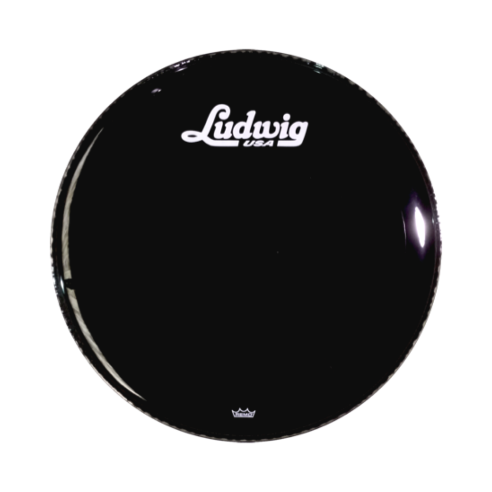 Ludwig LW1022P3ESV Bass Drum Logo Head 22" Powerstroke 3 Script Logo - Ebony
