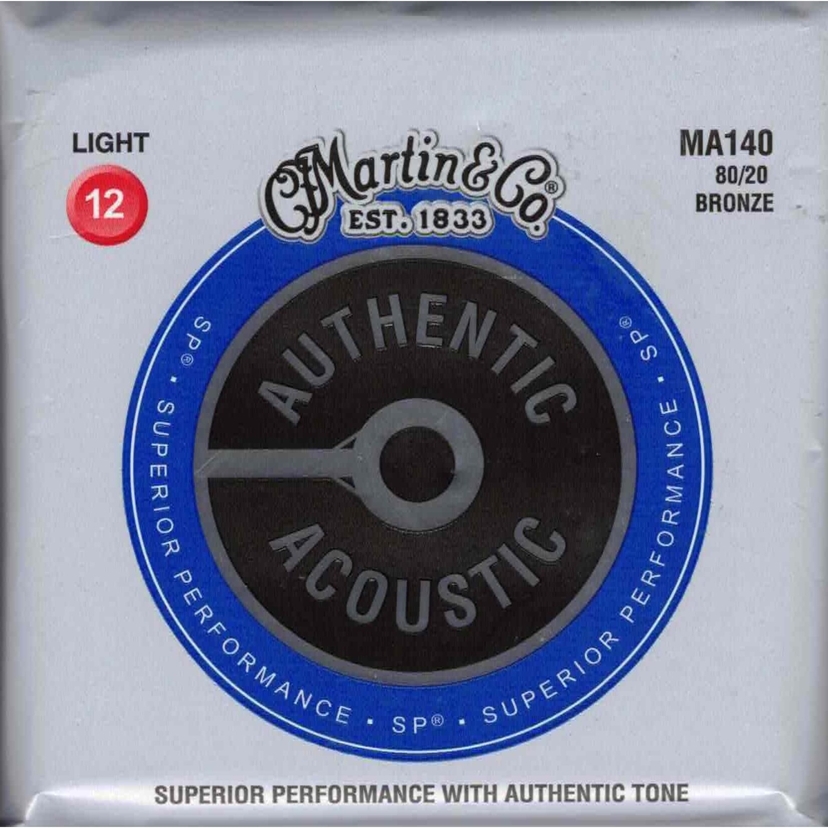 Martin MA140 Light 80/20 Bronze Acoustic Guitar Strings