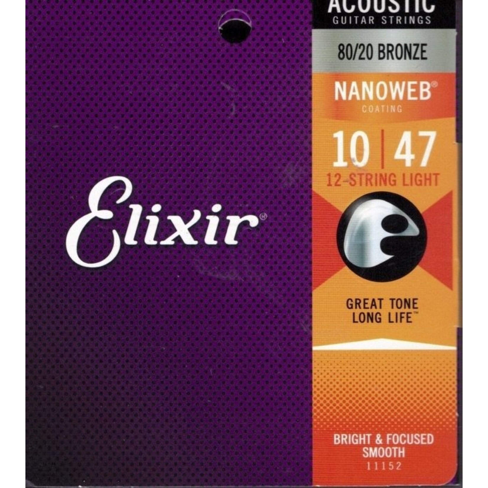 Elixir 11152 Nanoweb 12-String Light Acoustic Guitar Strings