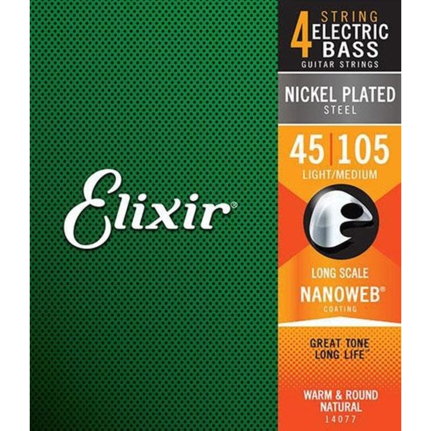 Elixir Nanoweb 14077 Light/Medium Long Scale Electric Bass Strings - 4 String 45-105