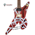 EVH EVH Striped Series Shark - Burgundy with Silver Stripes