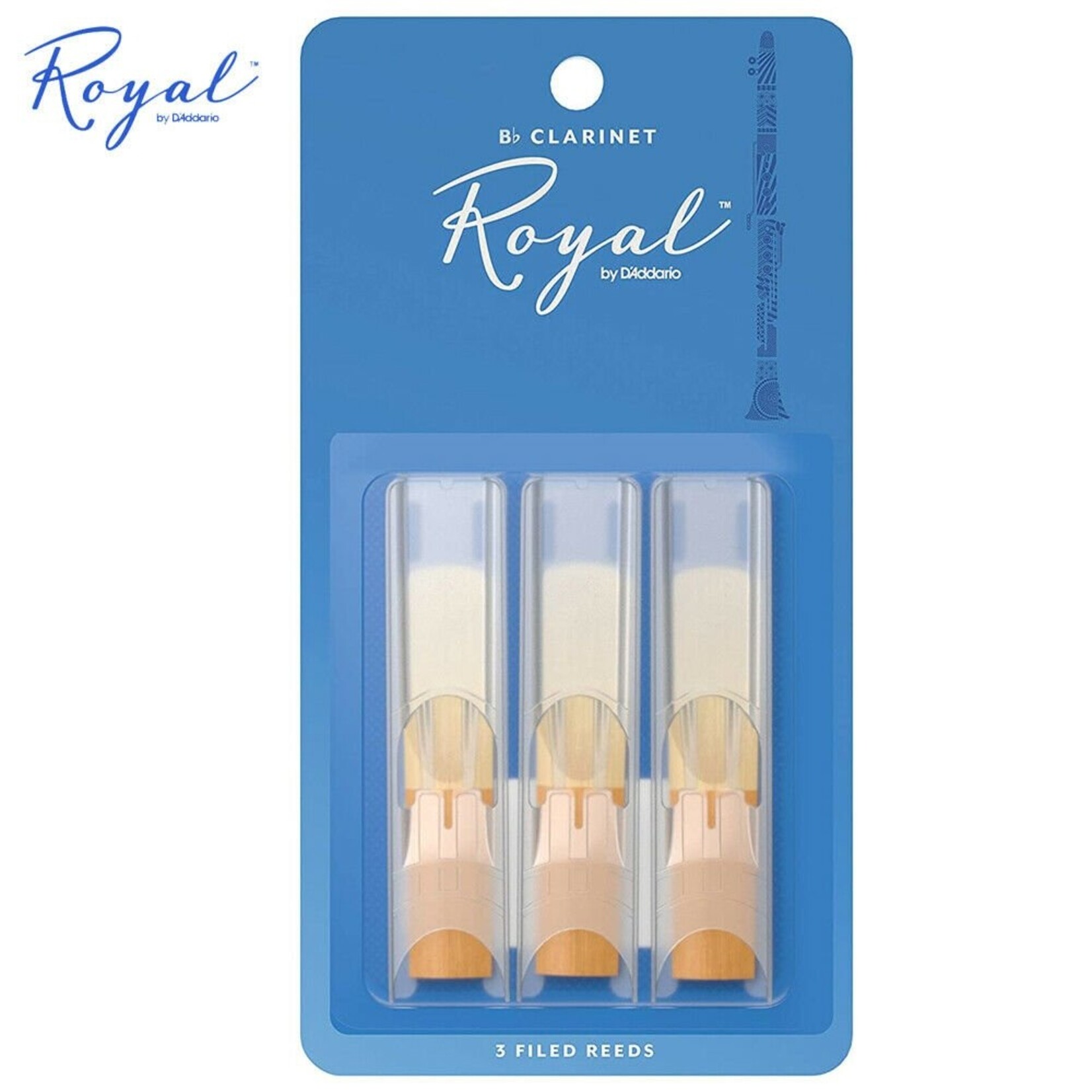 Rico Royal RCB0325 Bb Clarinet Reeds 3-Pack 2.5 Strength