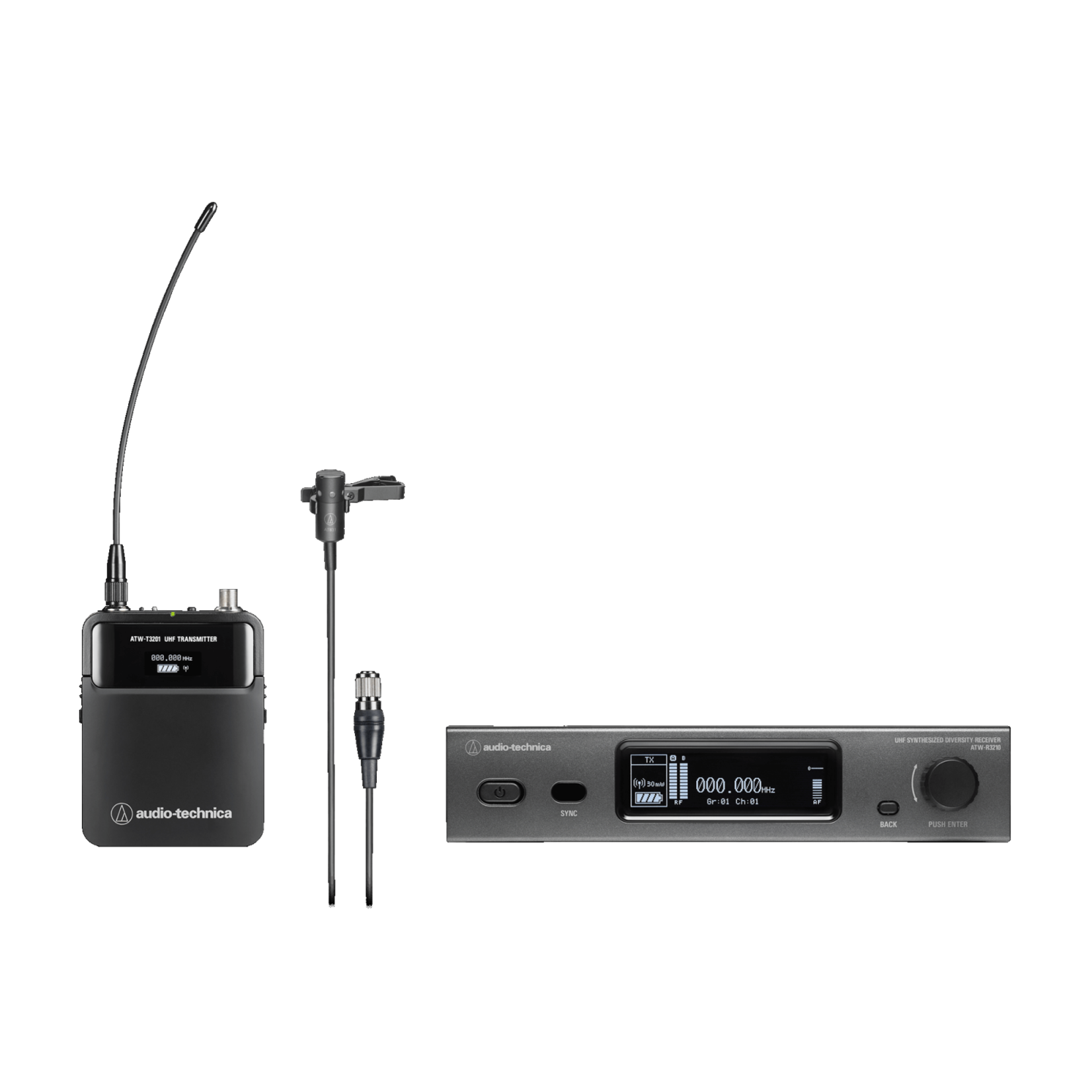 Audio-Technica ATW-3211/831 3000 Series Wireless Lavalier Microphone System (530-590 MHz)