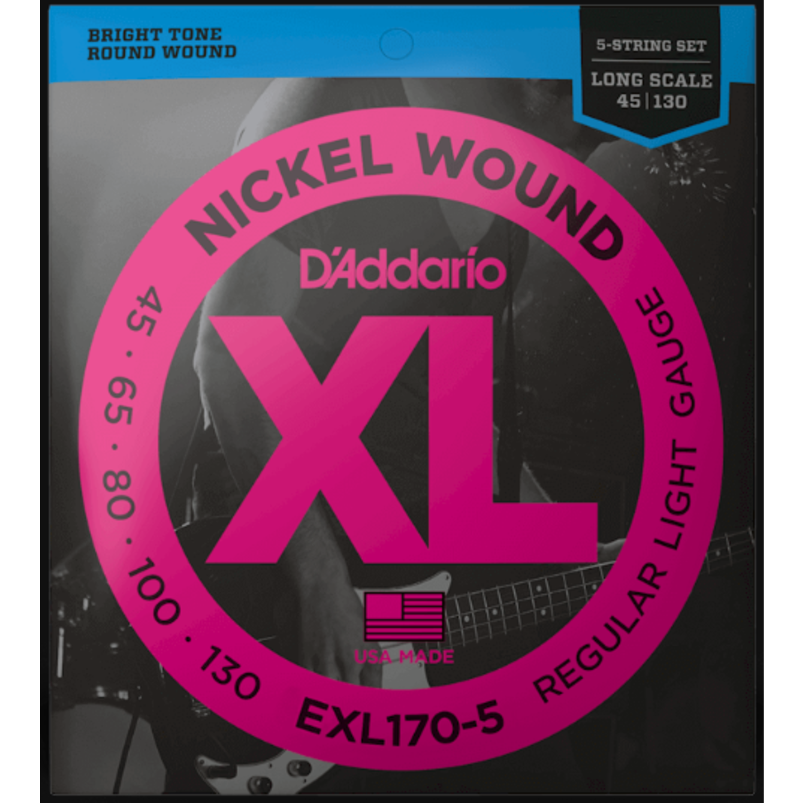 D'Addario EXL170-5 Long Scale 5-String Bass Strings