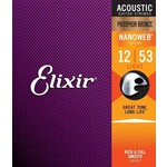 Elixir Elixir 16052 Nanoweb Phosphor Bronze Acoustic Guitar Strings Light 12-53