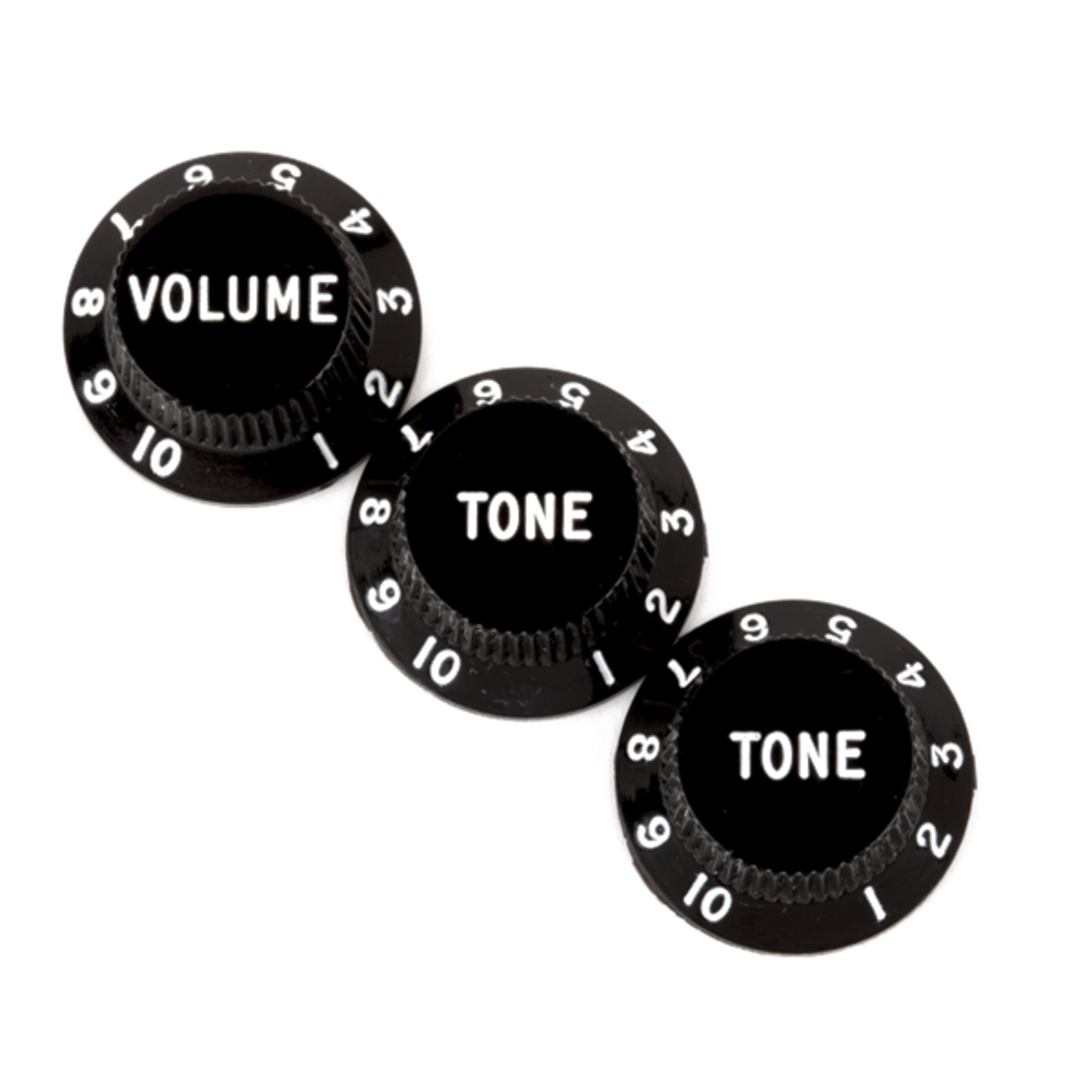 Fender Stratocaster Knobs, Black (Volume, Tone, Tone)