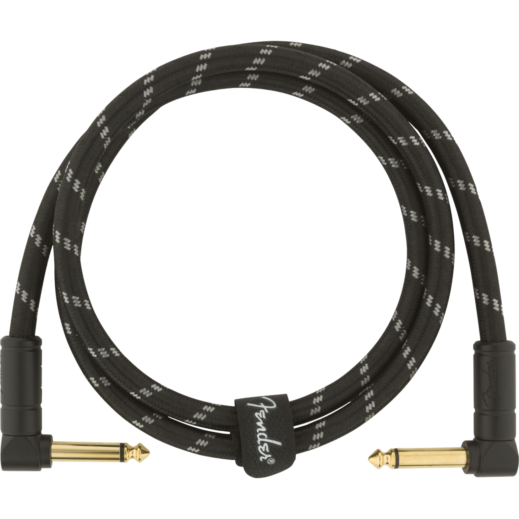 Fender Deluxe Series Instrument Cable, Angle/Angle, 3' - Black Tweed