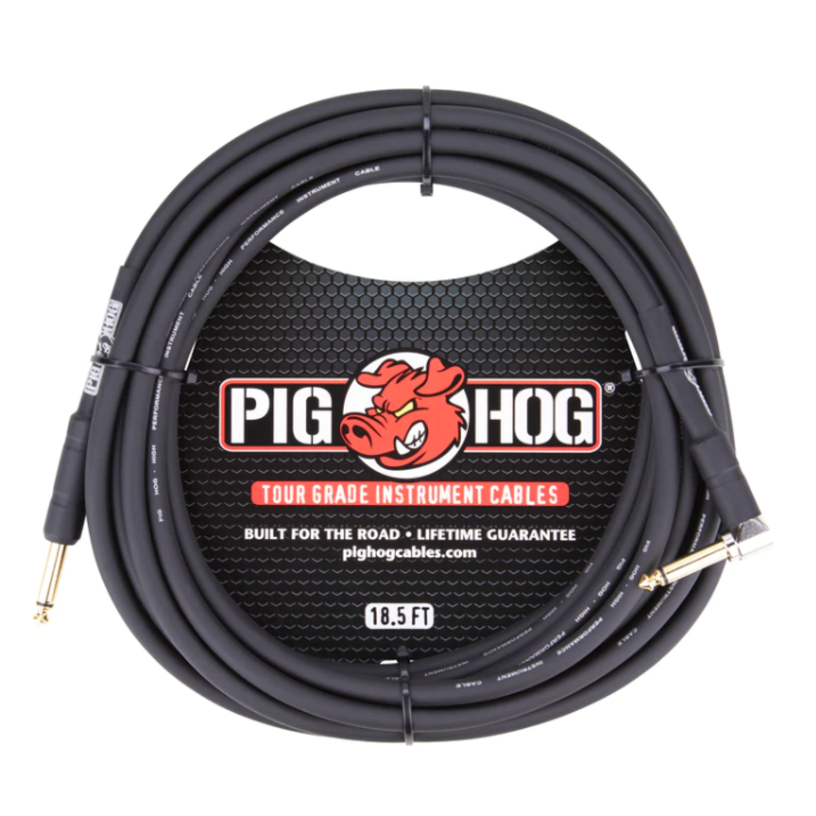 Pig Hog Instrument Cable 1/4" Straight - Right Angle - 18.5'