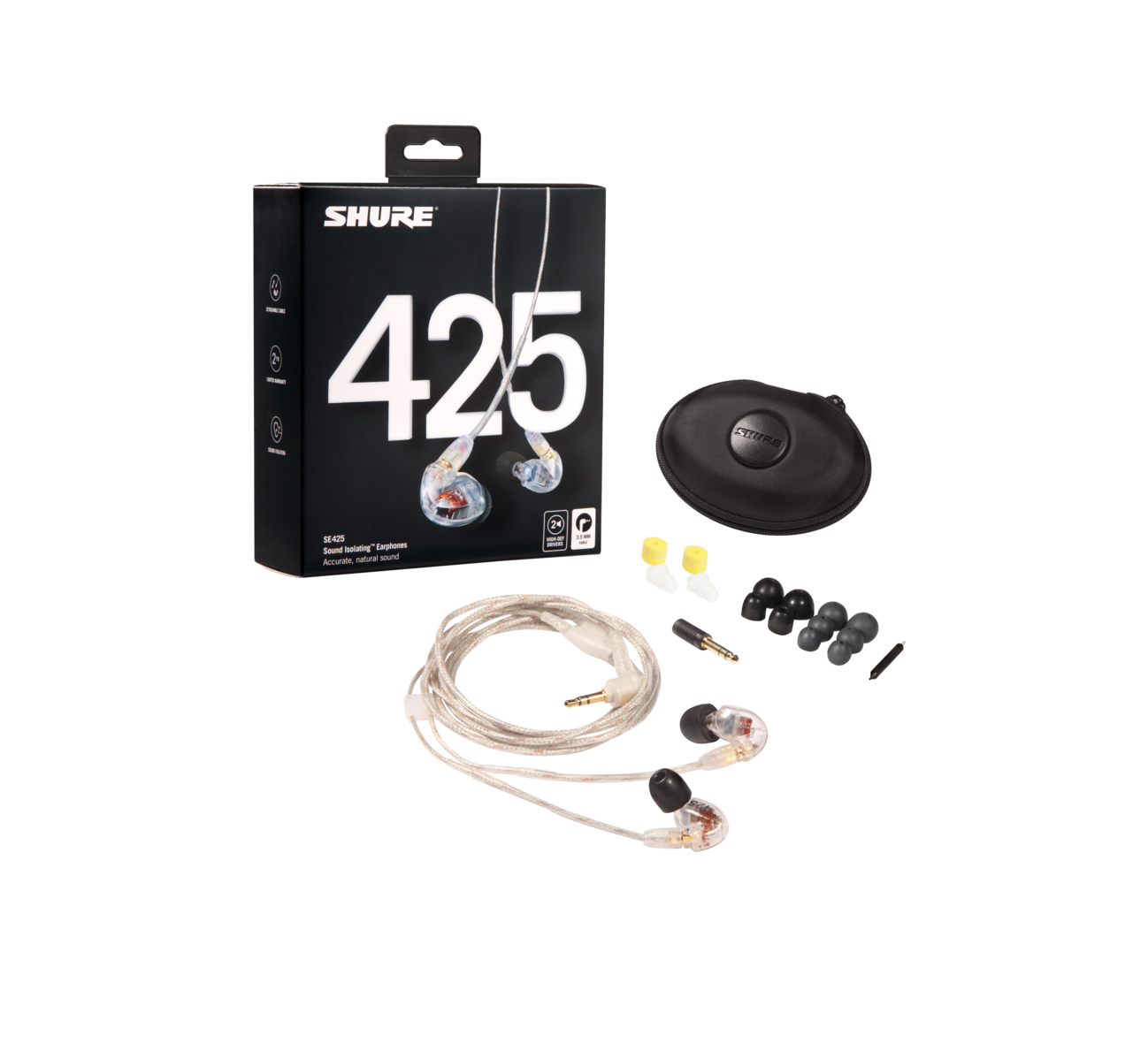 Shure SE425 Professional Sound Isolating Earphones - Clear