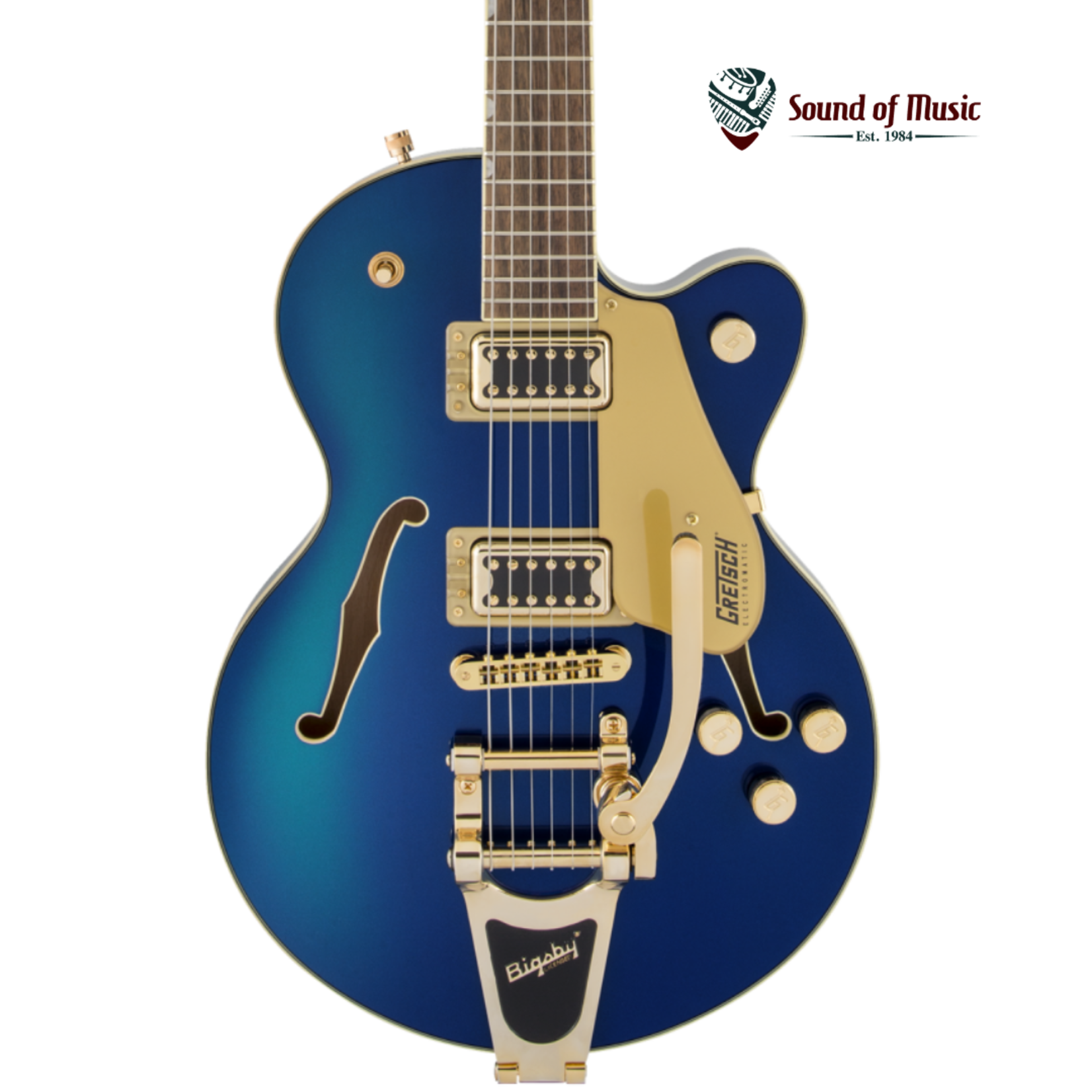 Gretsch G5655TG Electromatic Center Block Jr. Single-Cut w/ Bigsby & Gold Hardware - Azure Metallic