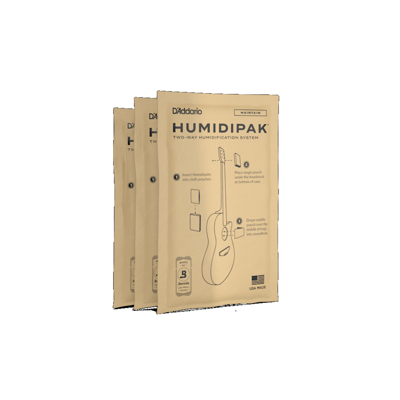 D'Addario Humidipak - Replacement 3 Pack - Maintain
