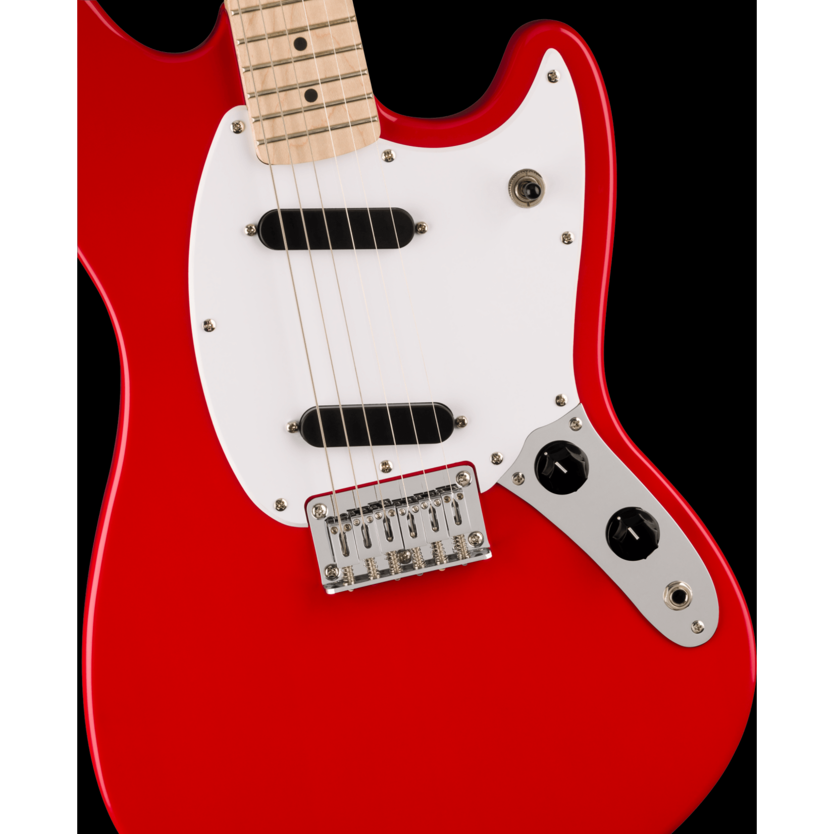 Squier Sonic Mustang, Maple Fingerboard, White Pickguard - Torino Red