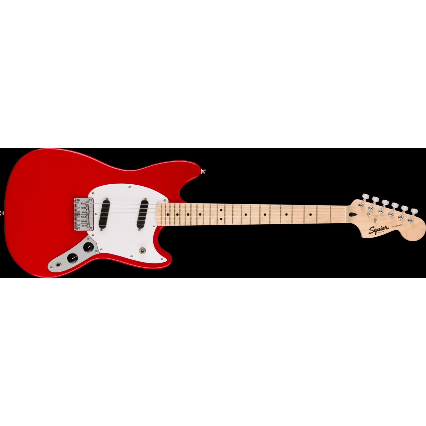 Squier Sonic Mustang, Maple Fingerboard, White Pickguard - Torino Red